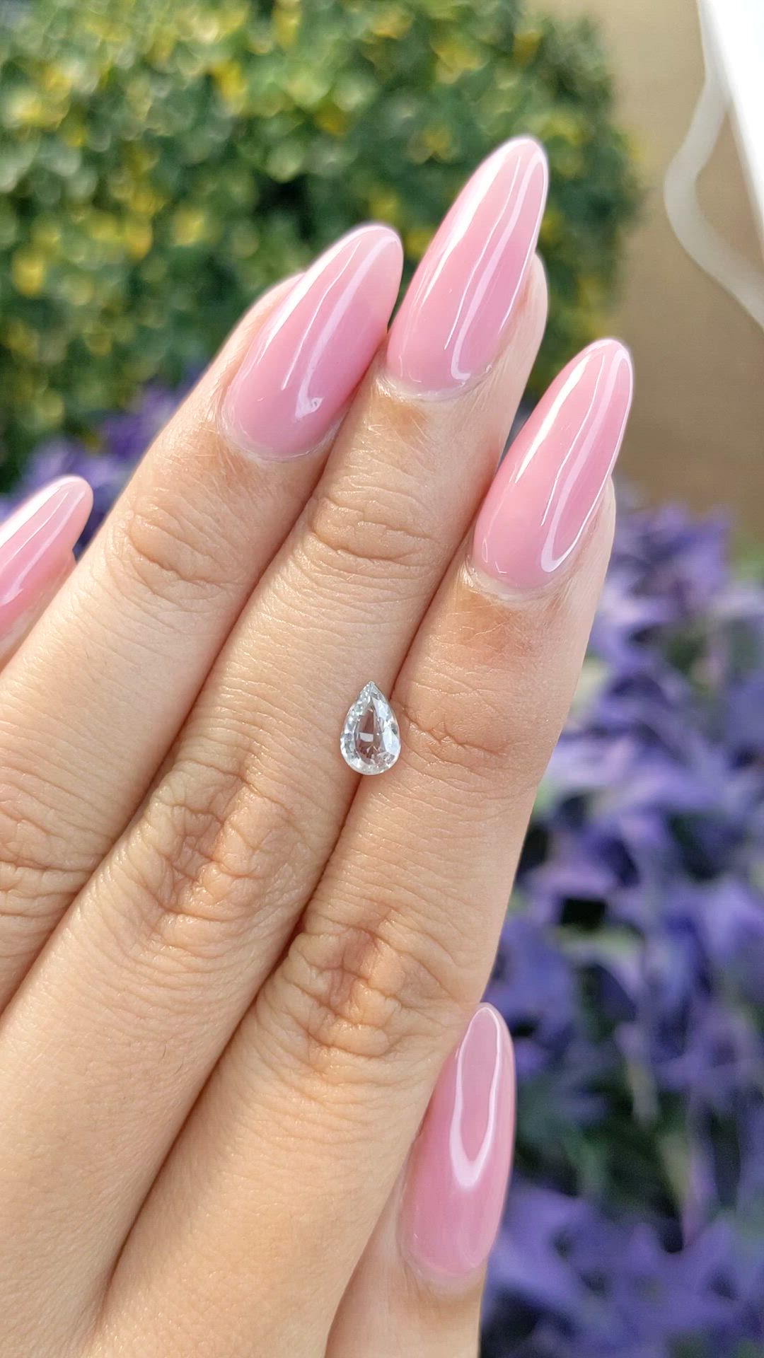 0.69 Ct. White Sapphire from Ceylon (Sri Lanka) Size Video