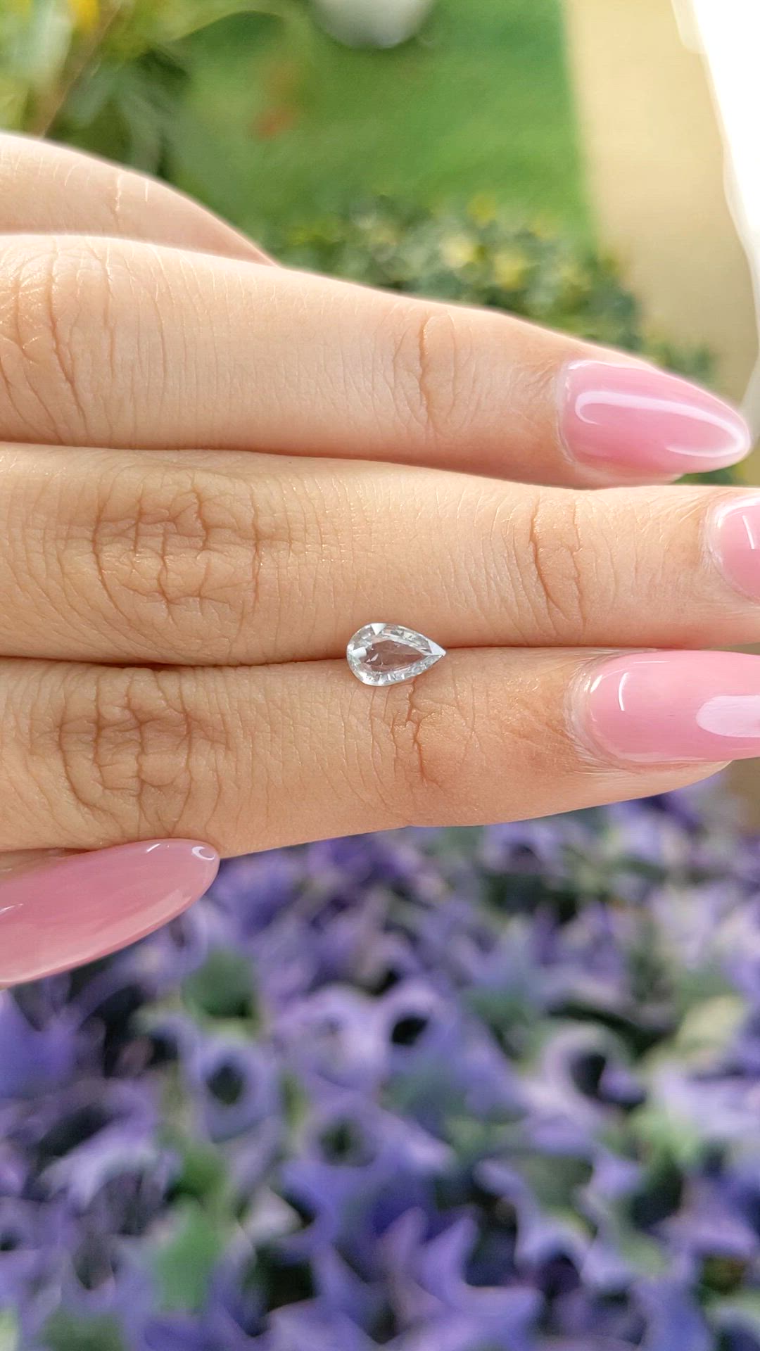 0.69 Ct. White Sapphire from Ceylon (Sri Lanka) Size Video