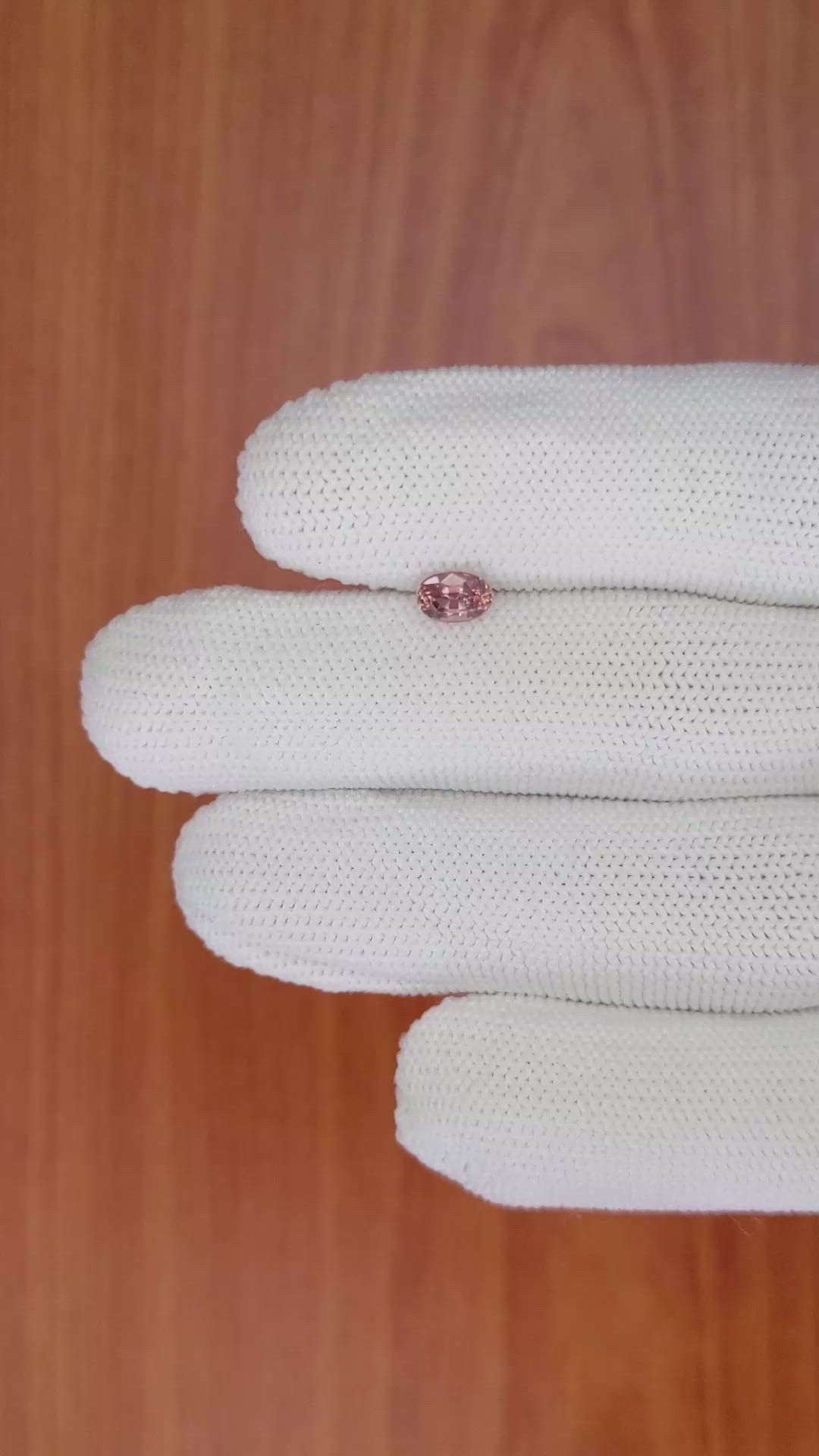 0.64 Ct. Pinkish Brown Sapphire from Ceylon (Sri Lanka) Size Video