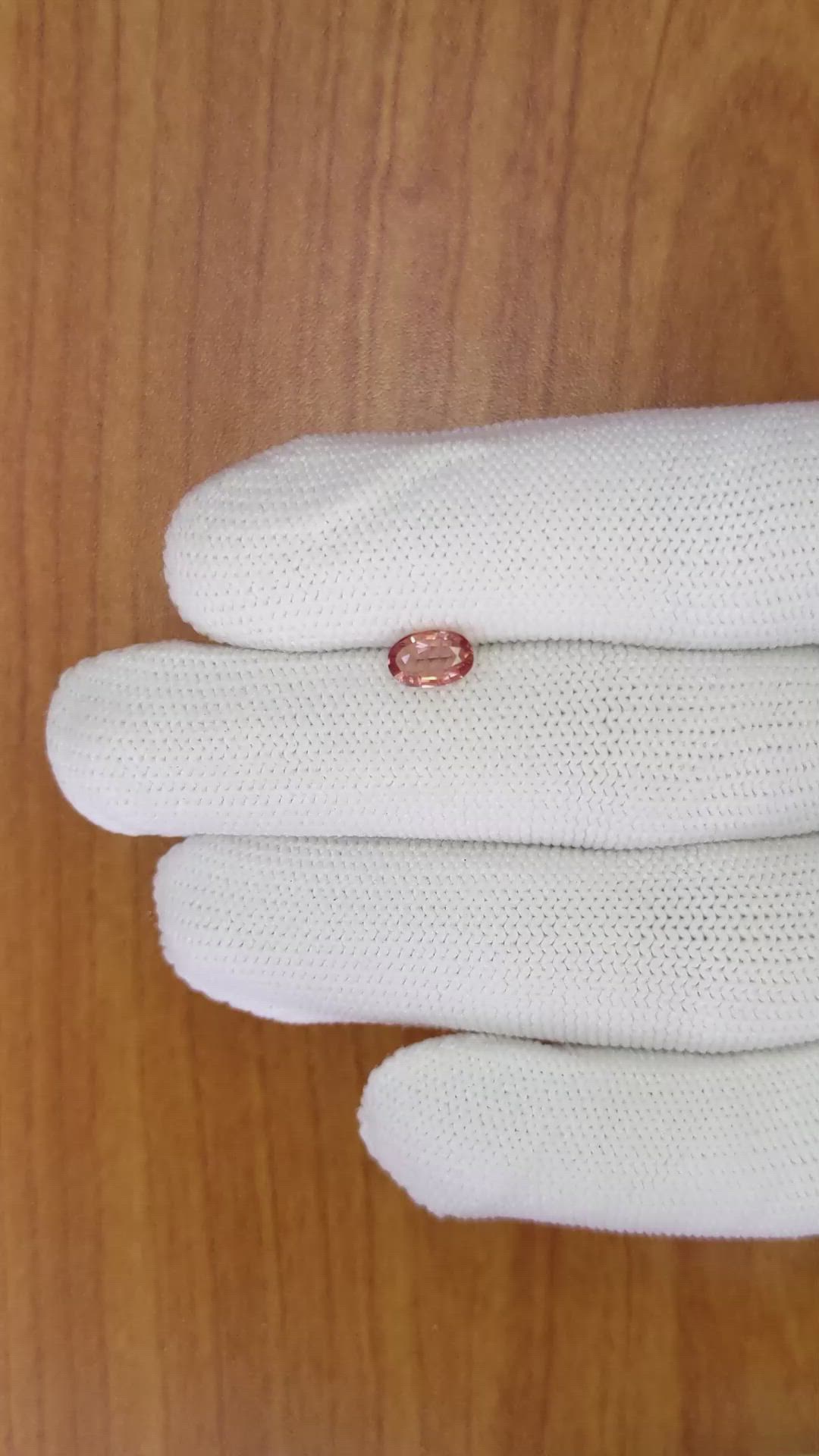 0.72 Ct. Orangish Brown Sapphire from Ceylon (Sri Lanka) Size Video