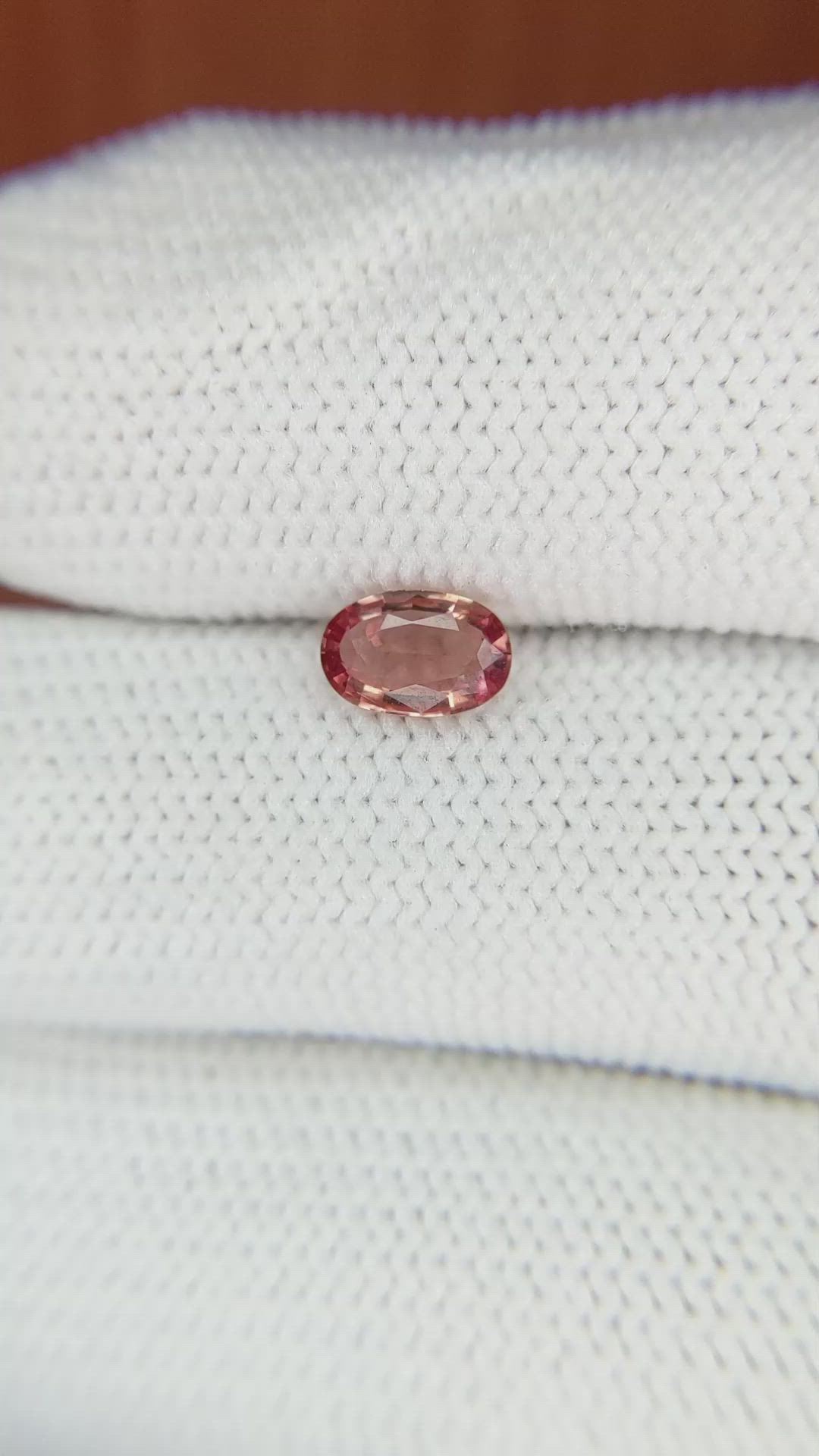 0.72 Ct. Orangish Brown Sapphire from Ceylon (Sri Lanka) Size Video