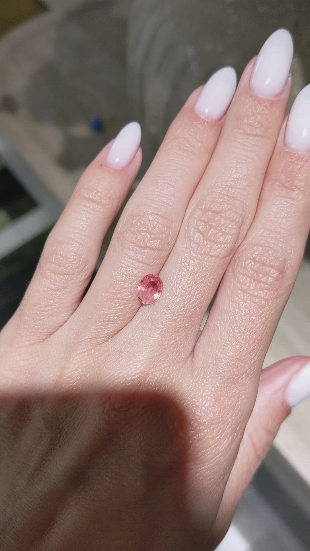1.13 Ct. Padparadscha Sapphire from Ceylon (Sri Lanka) Size Video
