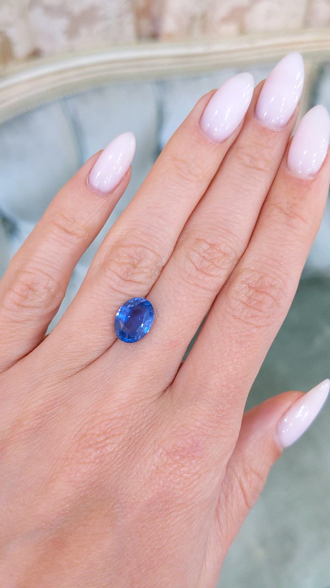 3.54 Ct. Blue Sapphire from Ceylon (Sri Lanka) Size Video