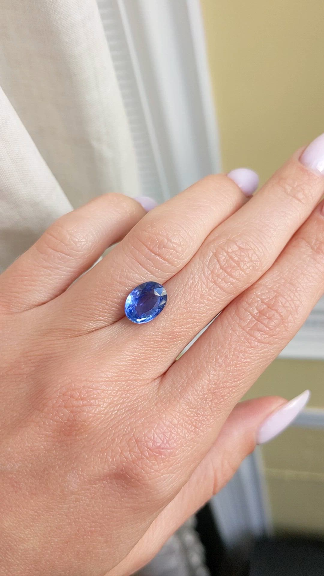 3.54 Ct. Blue Sapphire from Ceylon (Sri Lanka) Size Video