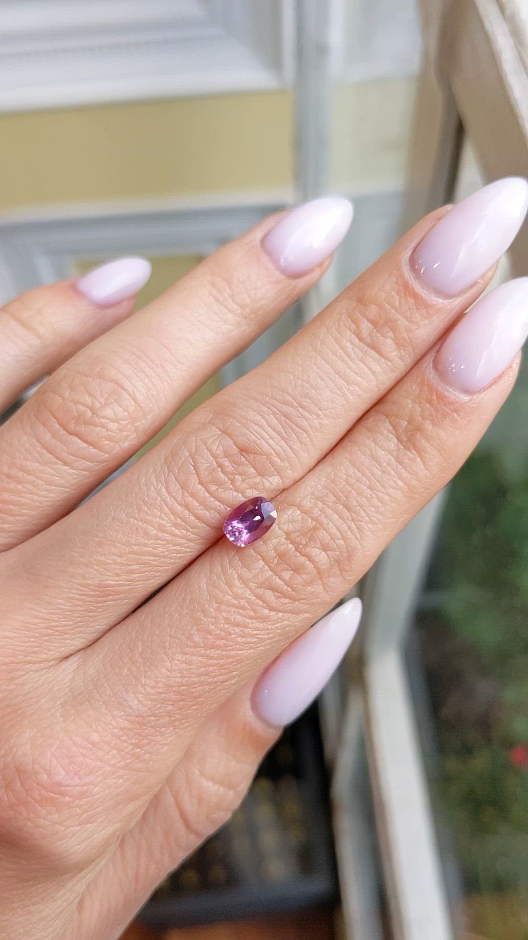 1.02 Ct. Purplish Pink Sapphire from Thailand Size Video