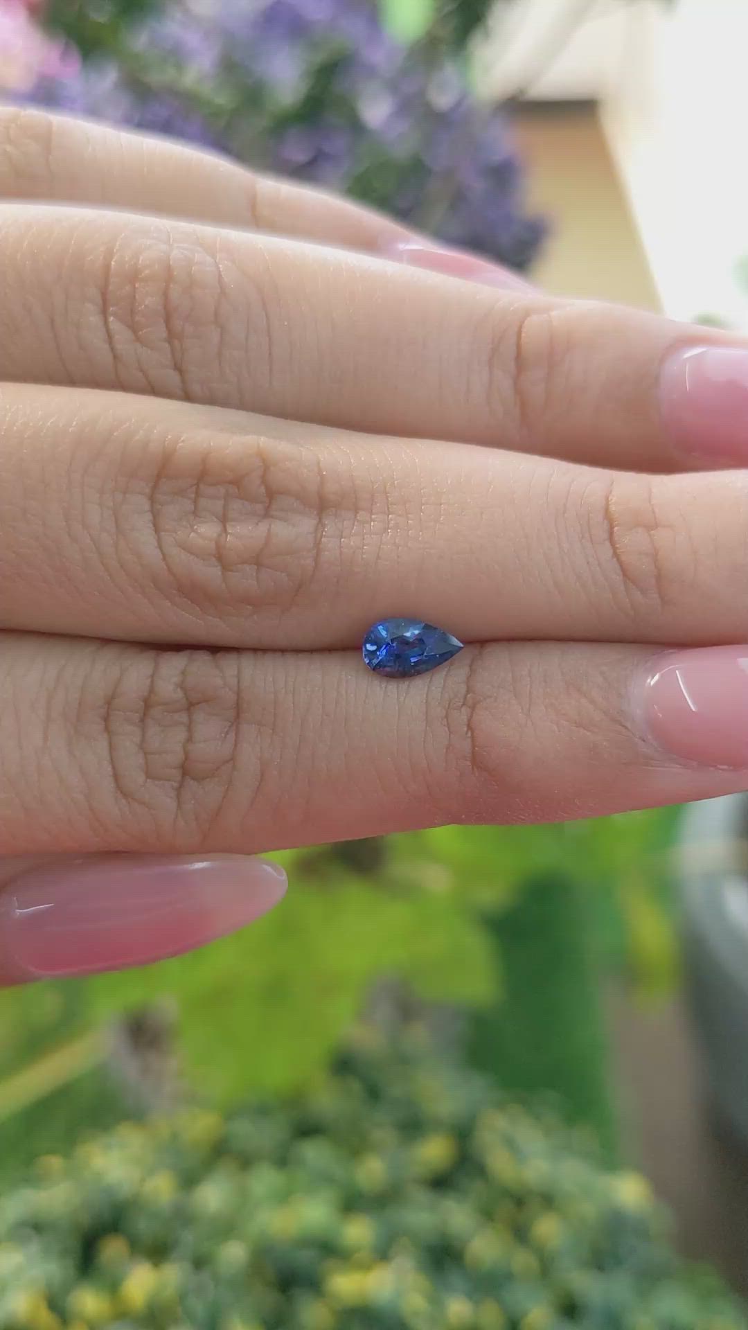 0.57 Ct. Blue Sapphire from Ceylon (Sri Lanka) Size Video