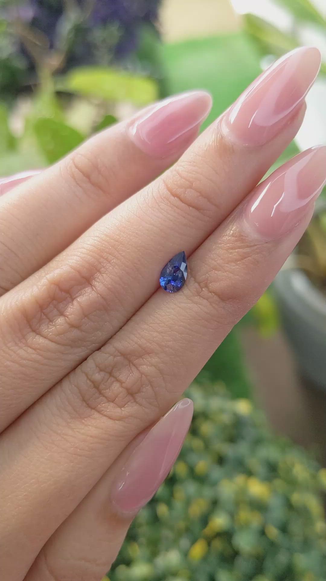 0.57 Ct. Blue Sapphire from Ceylon (Sri Lanka) Size Video