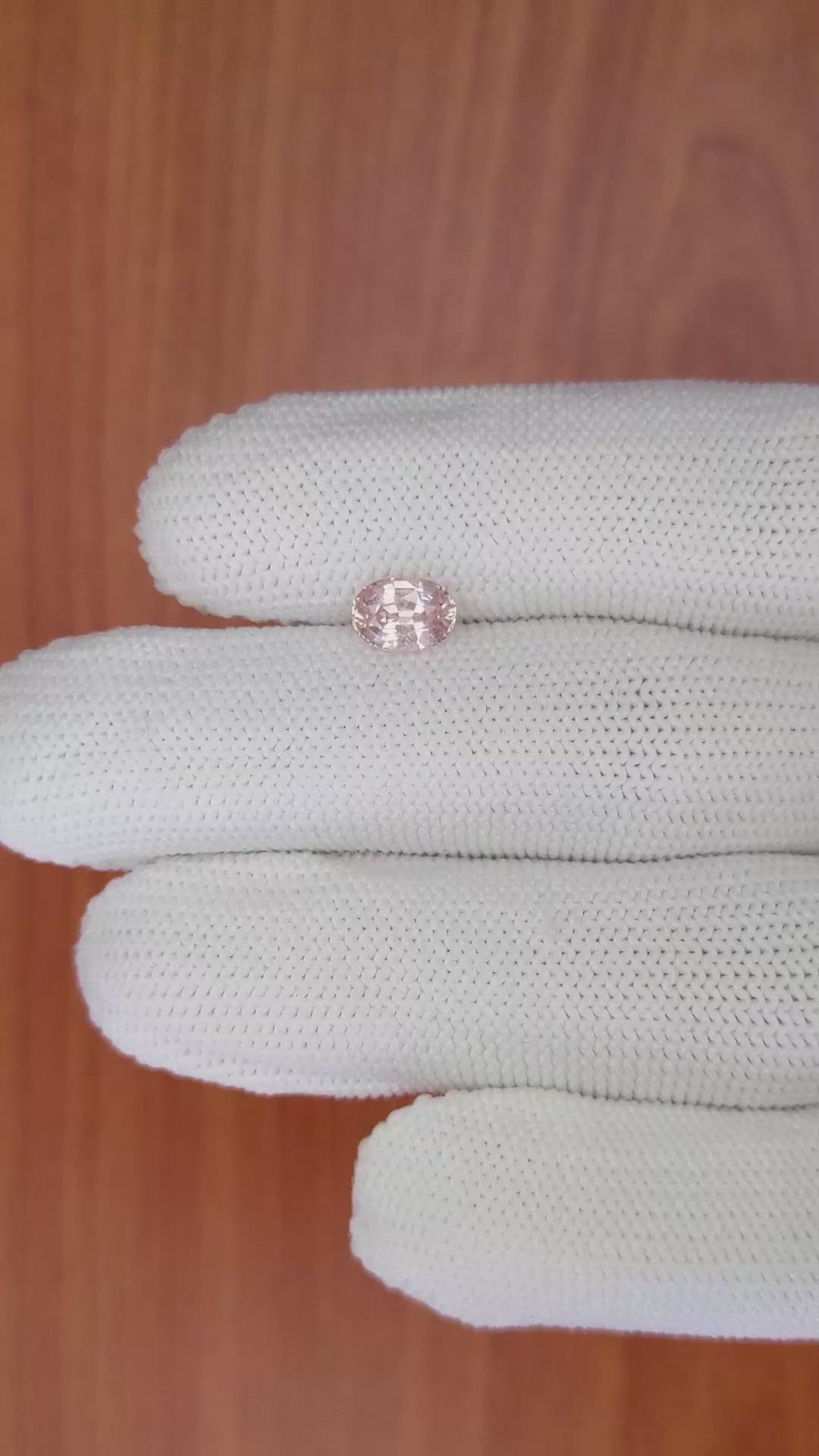 1.23 Ct. Peach Sapphire from Ceylon (Sri Lanka) Size Video