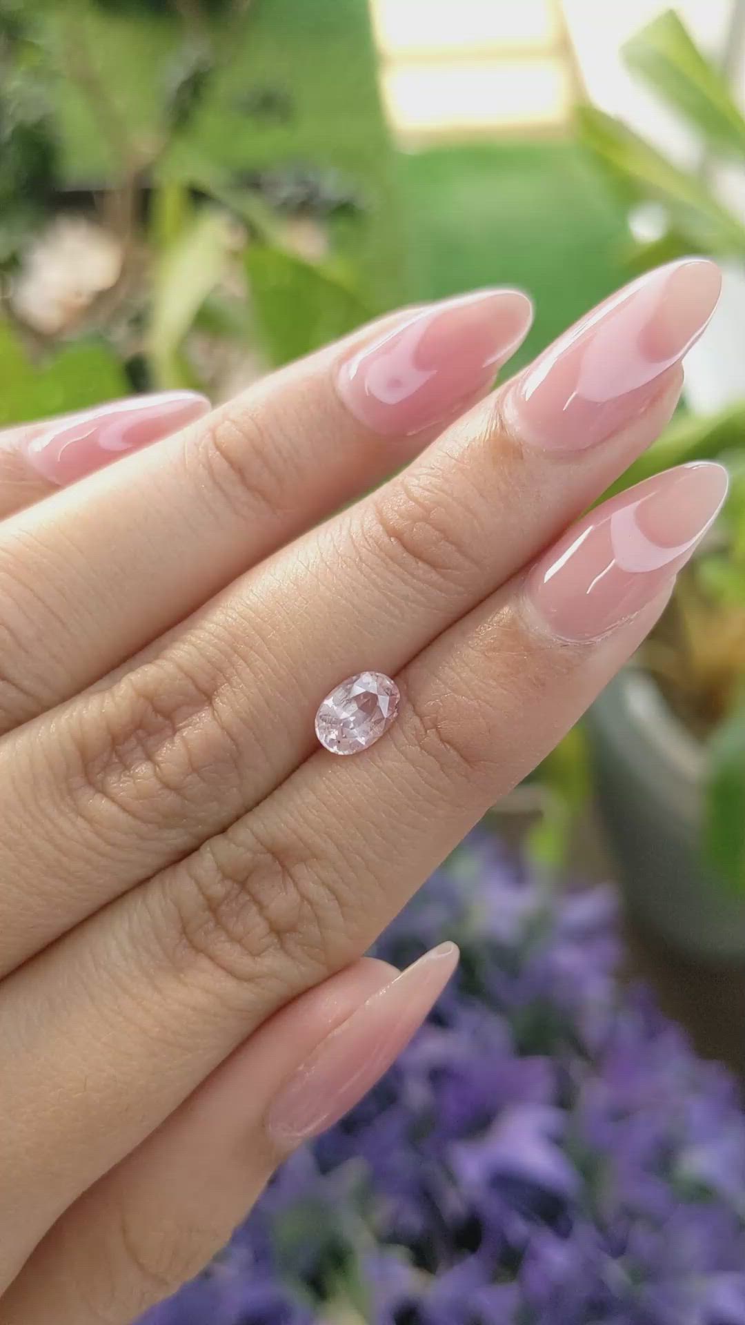 1.23 Ct. Peach Sapphire from Ceylon (Sri Lanka) Size Video