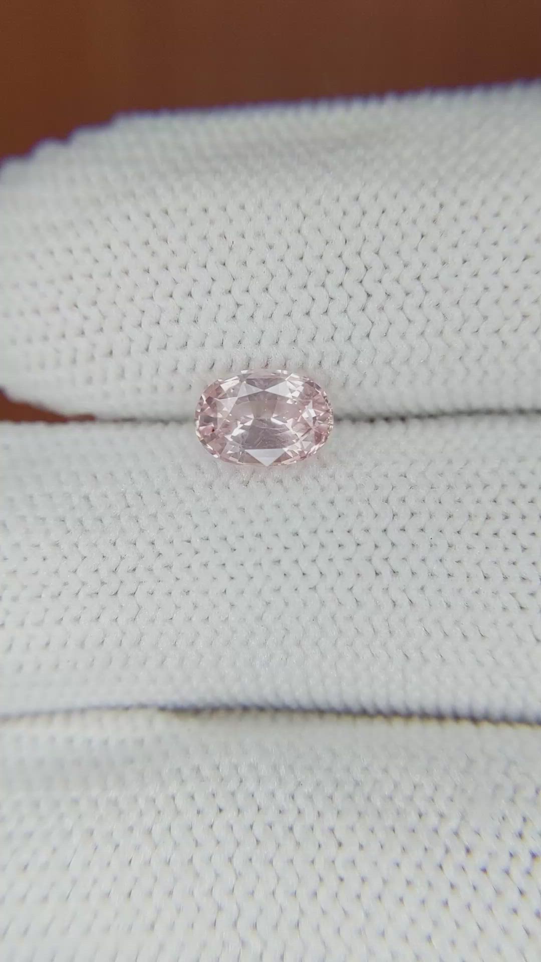1.23 Ct. Peach Sapphire from Ceylon (Sri Lanka) Size Video