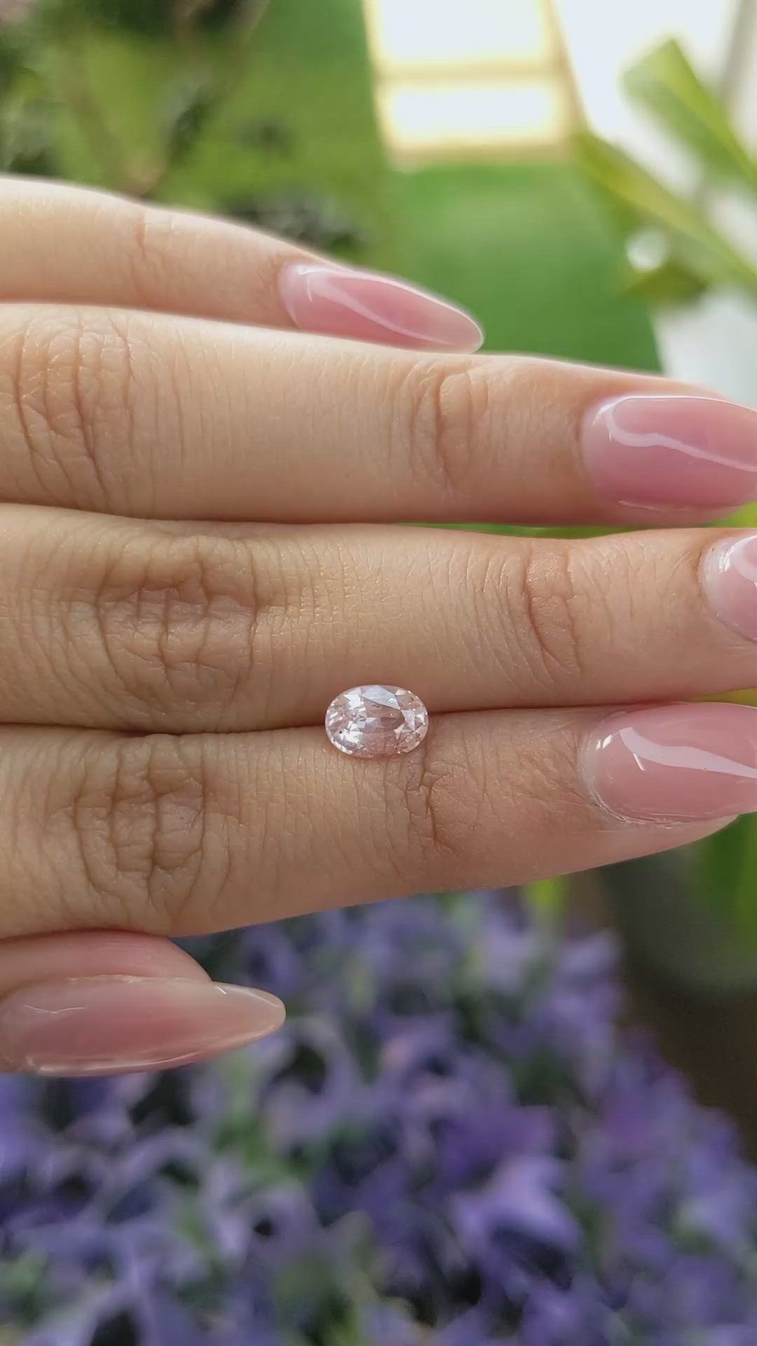 1.23 Ct. Peach Sapphire from Ceylon (Sri Lanka) Size Video