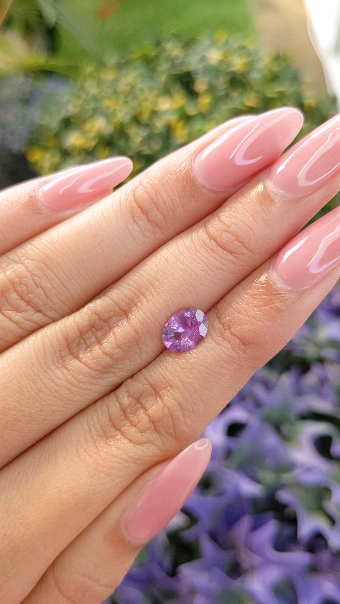 1.60 Ct. Pinkish Purple Sapphire from Ceylon (Sri Lanka) Size Video