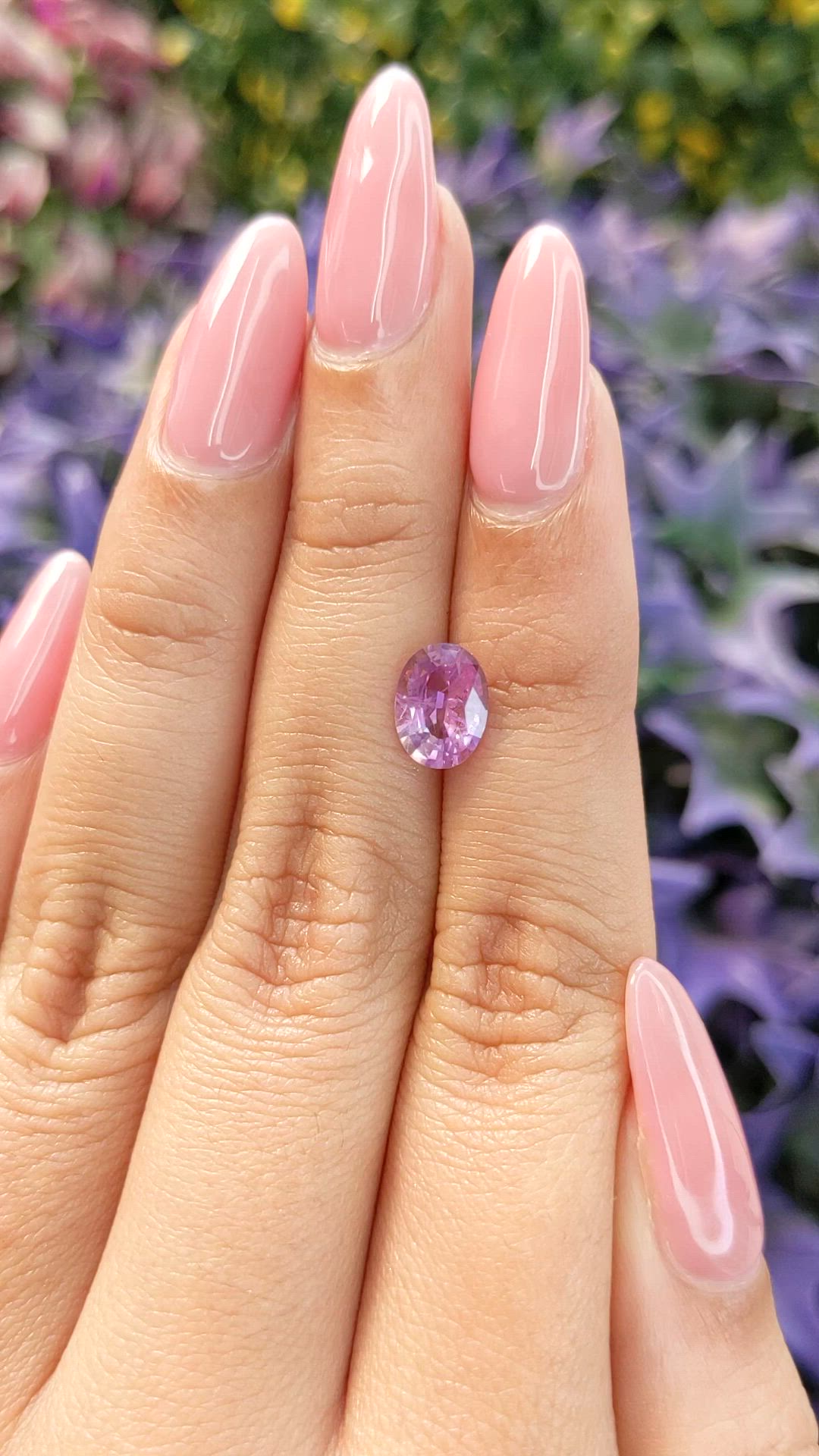 1.60 Ct. Pinkish Purple Sapphire from Ceylon (Sri Lanka) Size Video