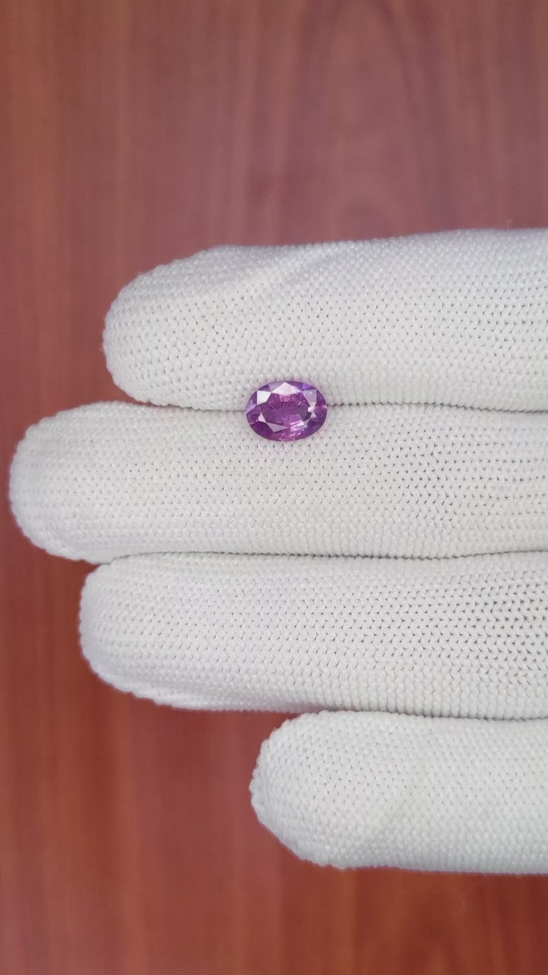 1.60 Ct. Pinkish Purple Sapphire from Ceylon (Sri Lanka) Size Video