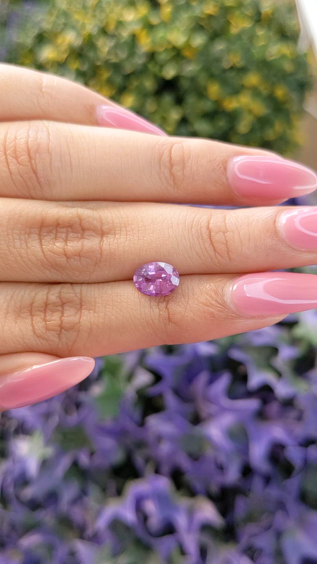 1.60 Ct. Pinkish Purple Sapphire from Ceylon (Sri Lanka) Size Video