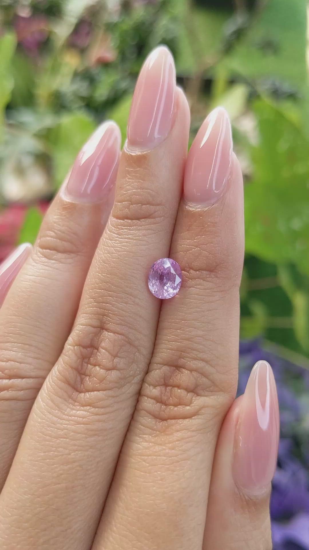 1.57 Ct. Pinkish Purple Sapphire from Ceylon (Sri Lanka) Size Video