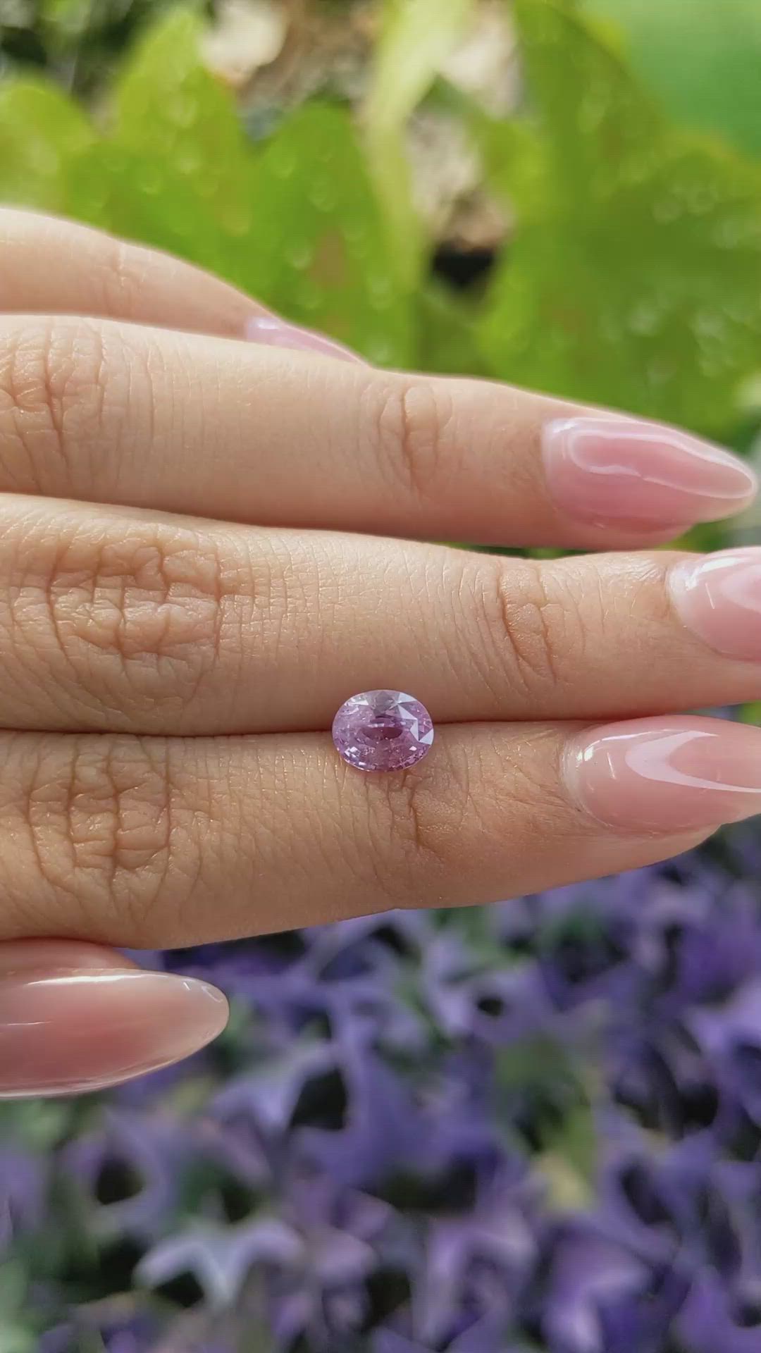 1.57 Ct. Pinkish Purple Sapphire from Ceylon (Sri Lanka) Size Video