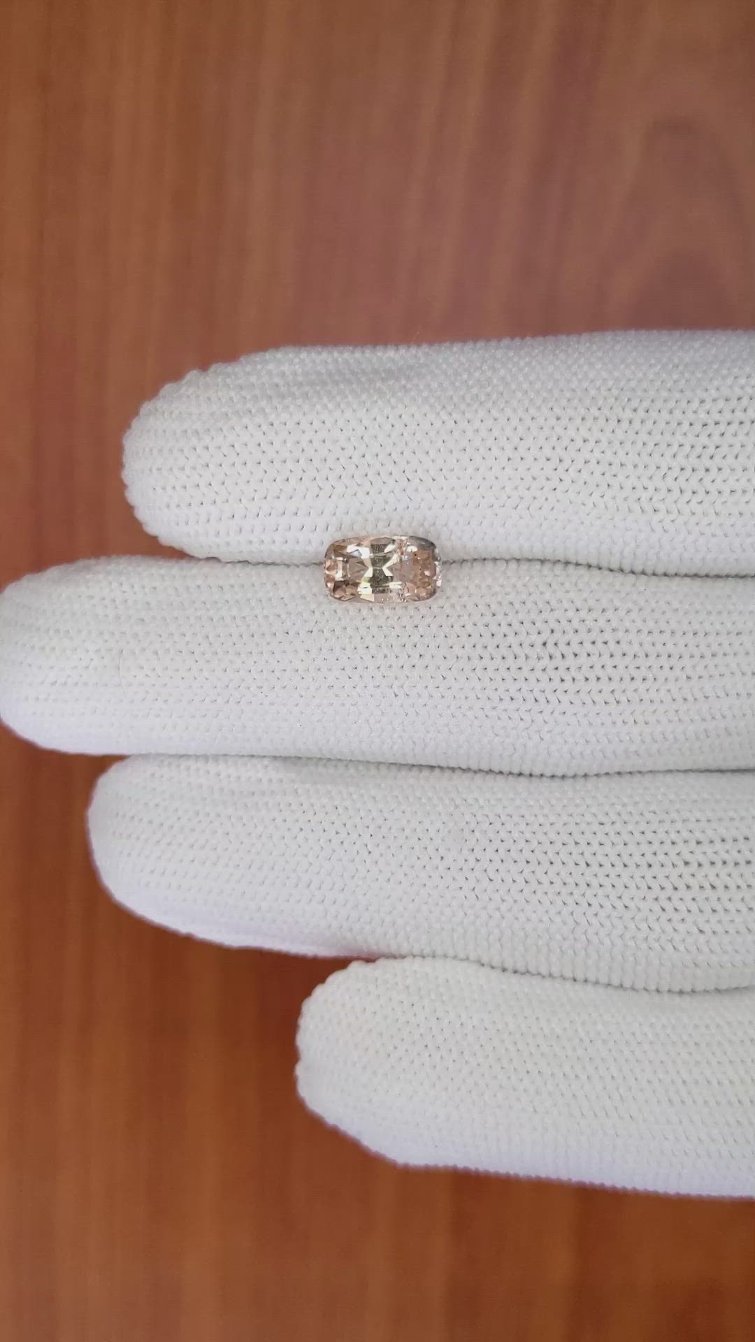 1.83 Ct. Peach Sapphire from Ceylon (Sri Lanka) Size Video