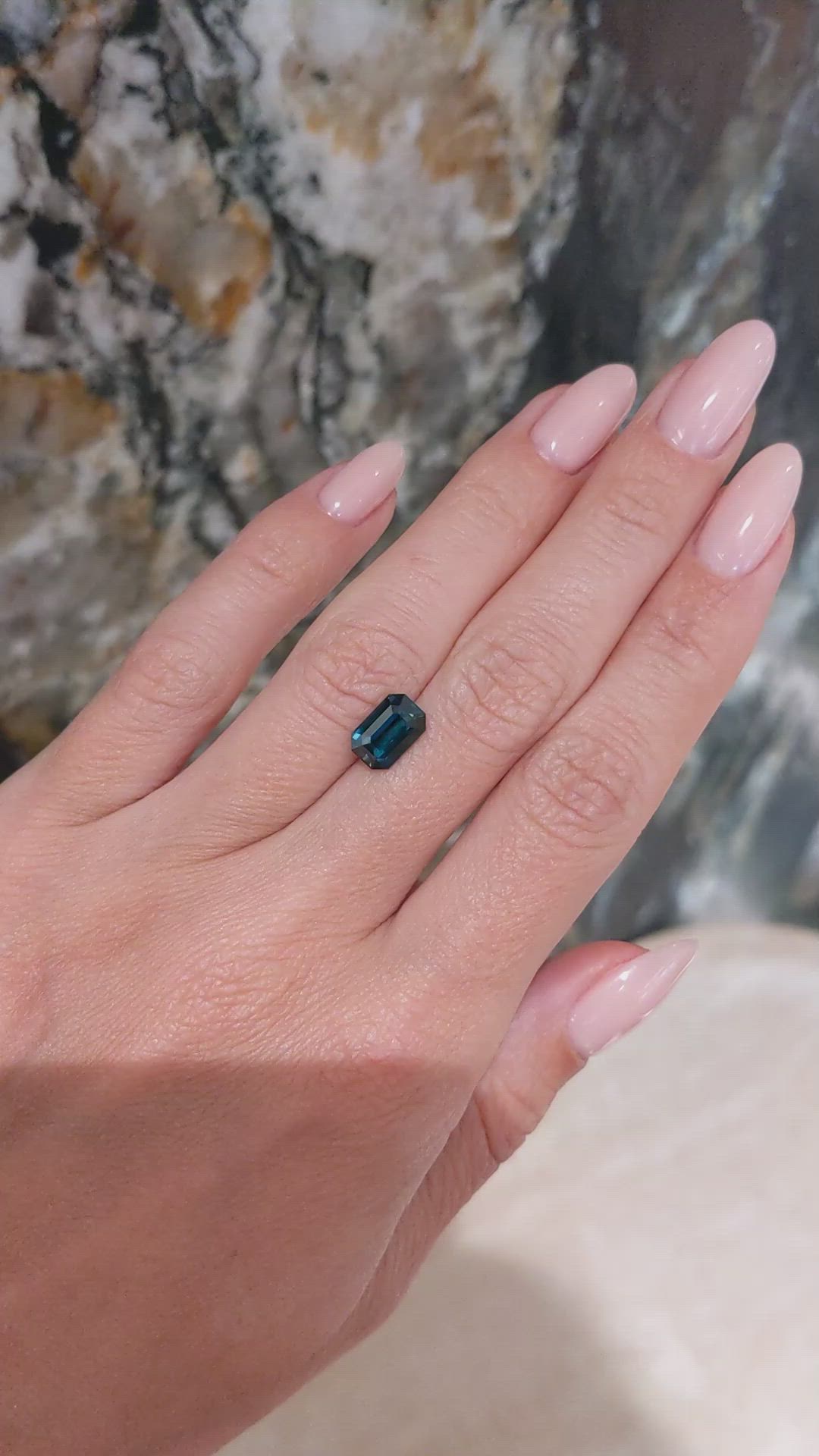 2.23 Ct. Greenish Blue Sapphire from Madagascar Size Video