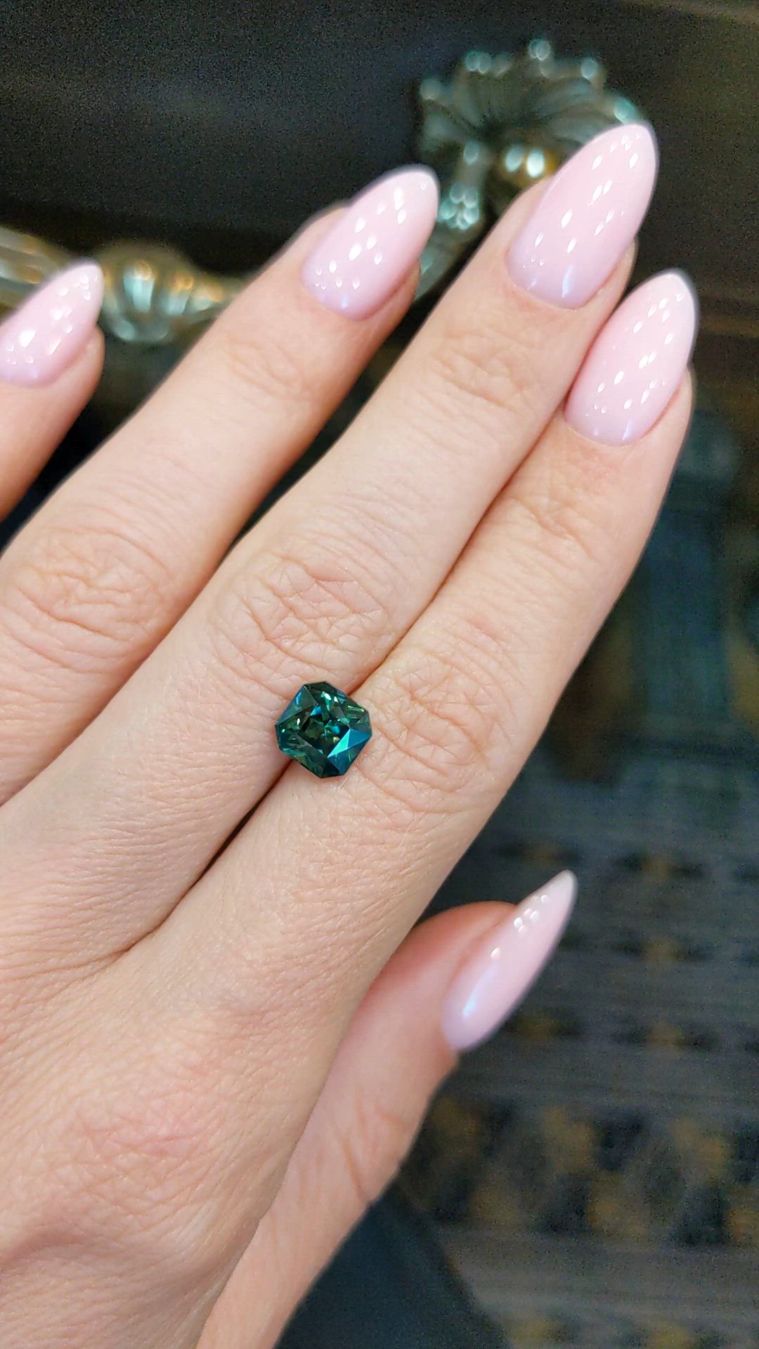 2.23 Ct. Bluish Green Sapphire from Ceylon (Sri Lanka) Size Video