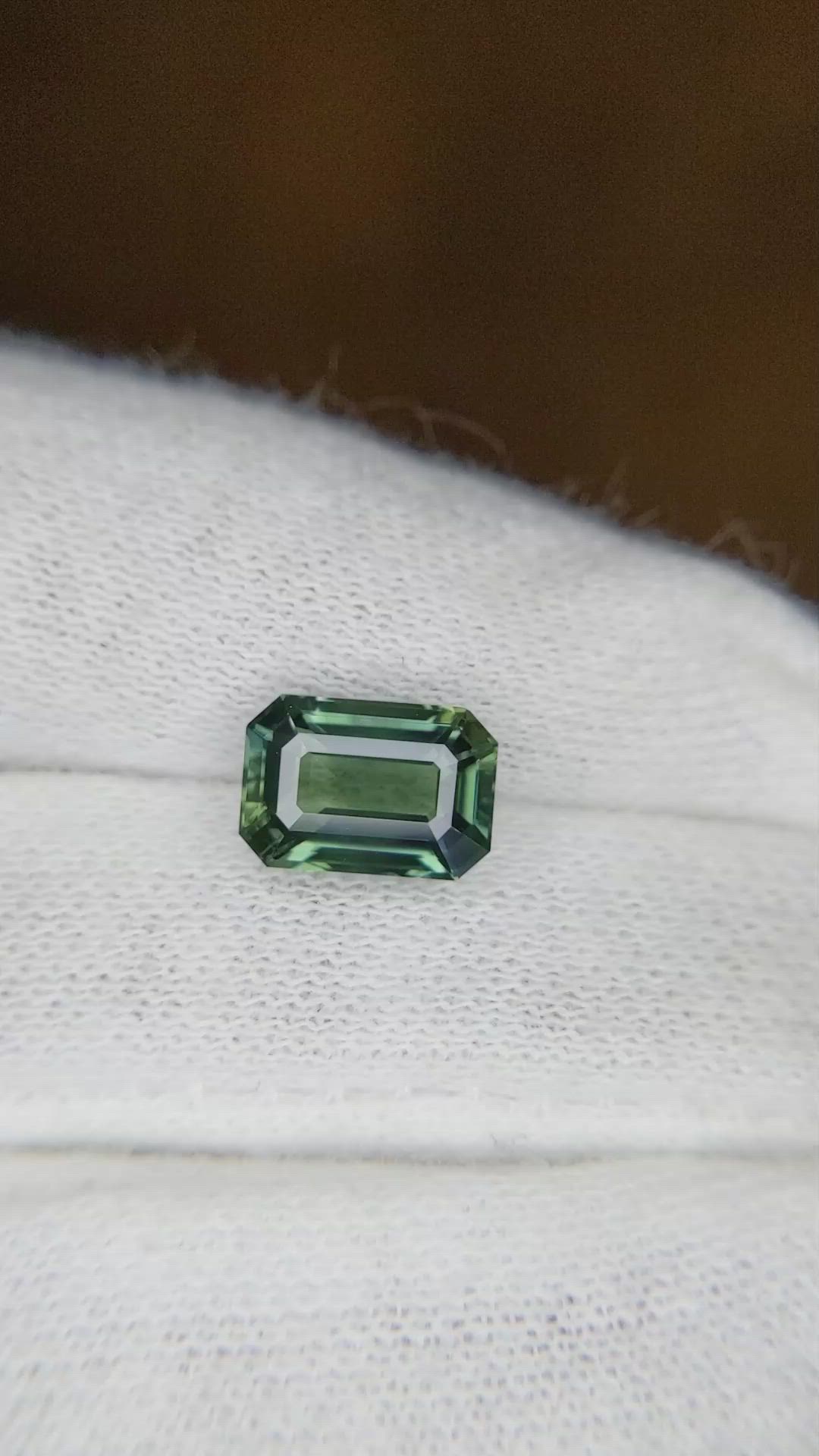 3.03 Ct. Bluish Green Sapphire from Ceylon (Sri Lanka) Size Video