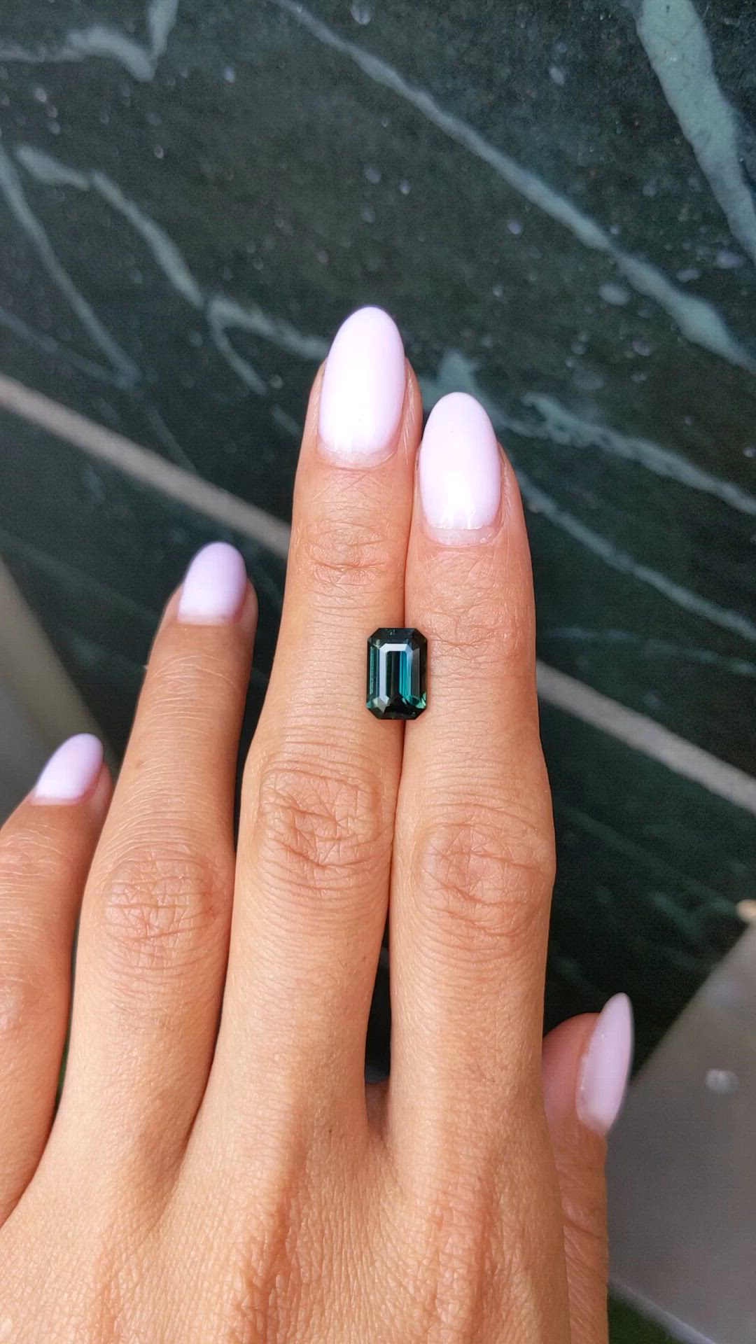 2.99 Ct. Bluish Green Sapphire from Ceylon (Sri Lanka) Size Video