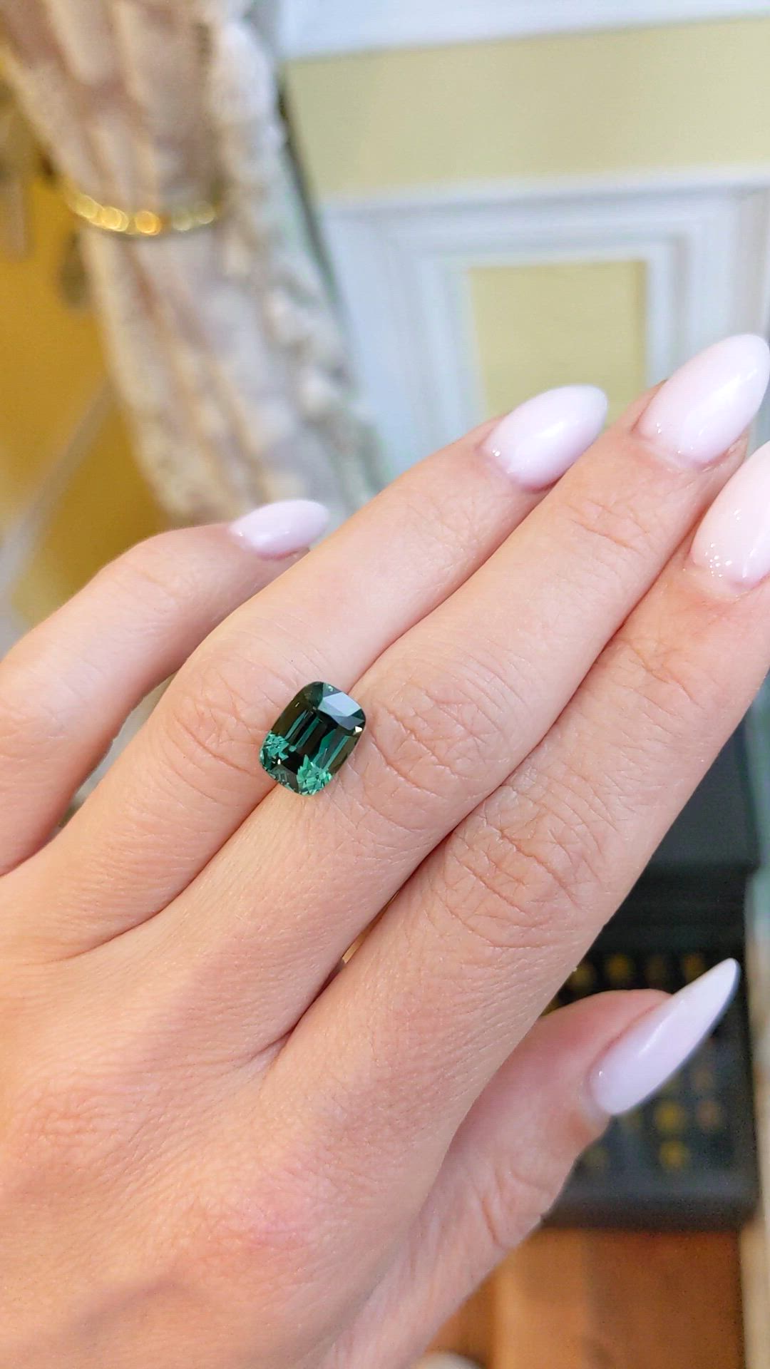 4.01 Ct. Bluish Green Sapphire from Ceylon (Sri Lanka) Size Video