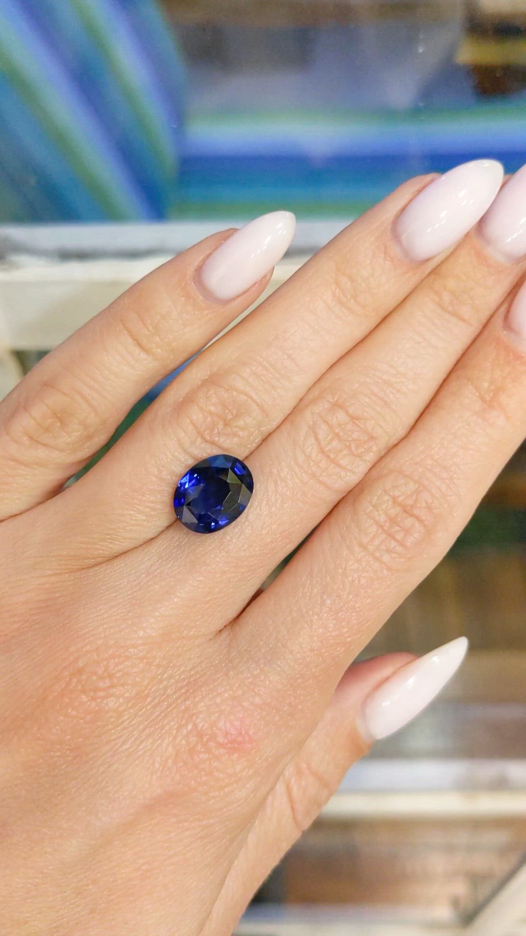 4.87 Ct. Blue Sapphire from Ceylon (Sri Lanka) Size Video