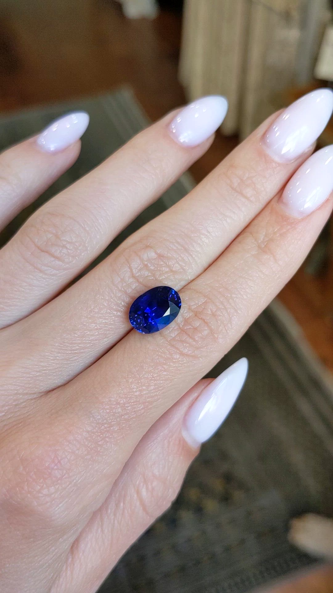 5.06 Ct. Blue Sapphire from Ceylon (Sri Lanka) Size Video