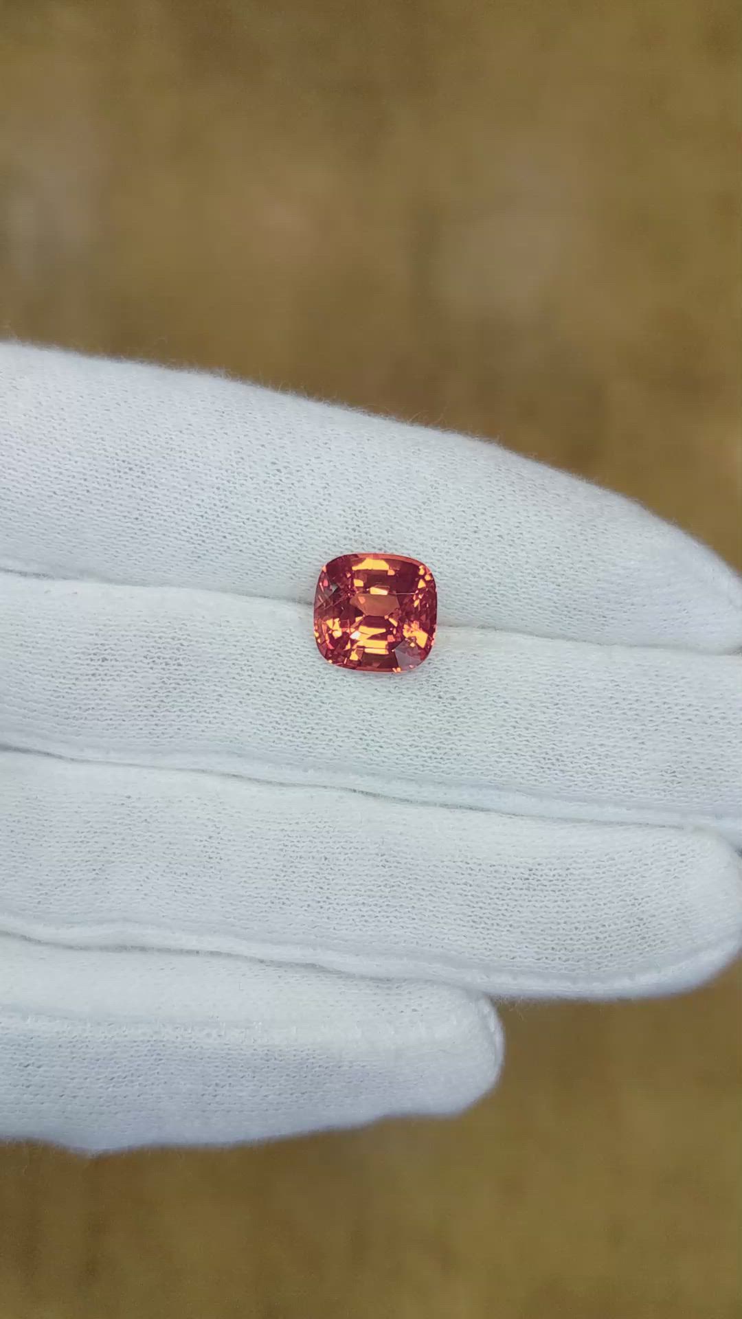 5.06 Ct. Orange Sapphire from Ceylon (Sri Lanka) Size Video