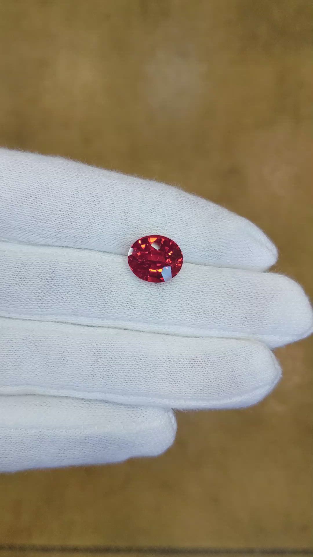 6.01 Ct. Orange Sapphire from Ceylon (Sri Lanka) Size Video