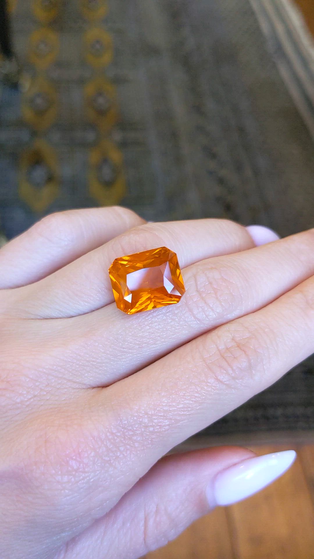 16.01 Ct. Orange Sapphire from Ceylon (Sri Lanka) Size Video
