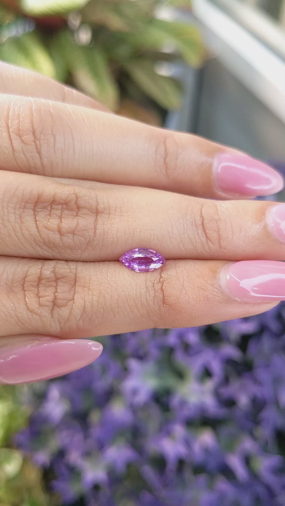 0.81 Ct. Purple Sapphire from Ceylon (Sri Lanka) Size Video