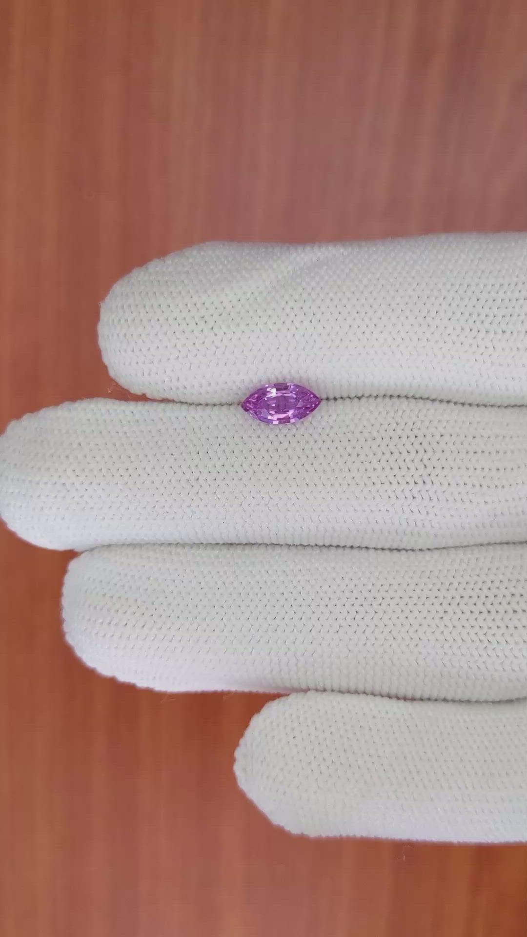 0.81 Ct. Purple Sapphire from Ceylon (Sri Lanka) Size Video