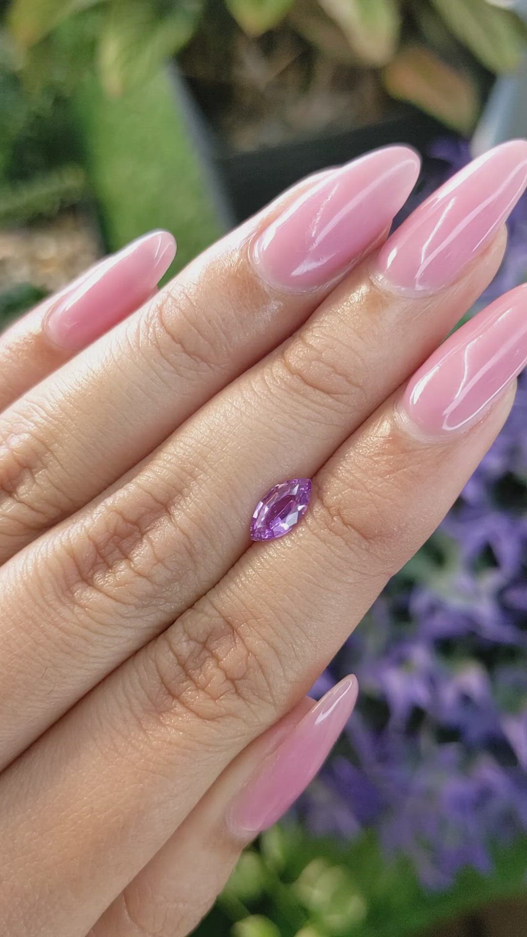 0.81 Ct. Purple Sapphire from Ceylon (Sri Lanka) Size Video