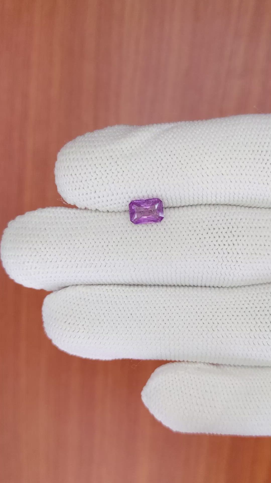 0.86 Ct. Purple Sapphire from Ceylon (Sri Lanka) Size Video