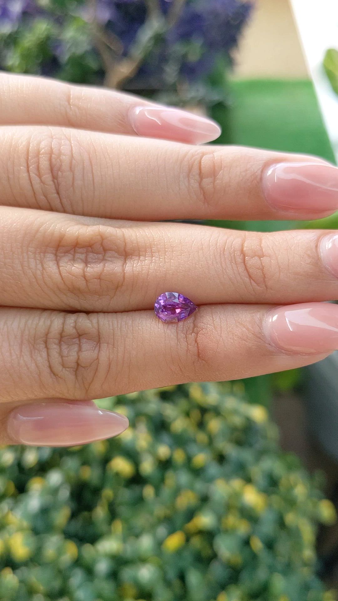 0.84 Ct. Purple Sapphire from Ceylon (Sri Lanka) Size Video