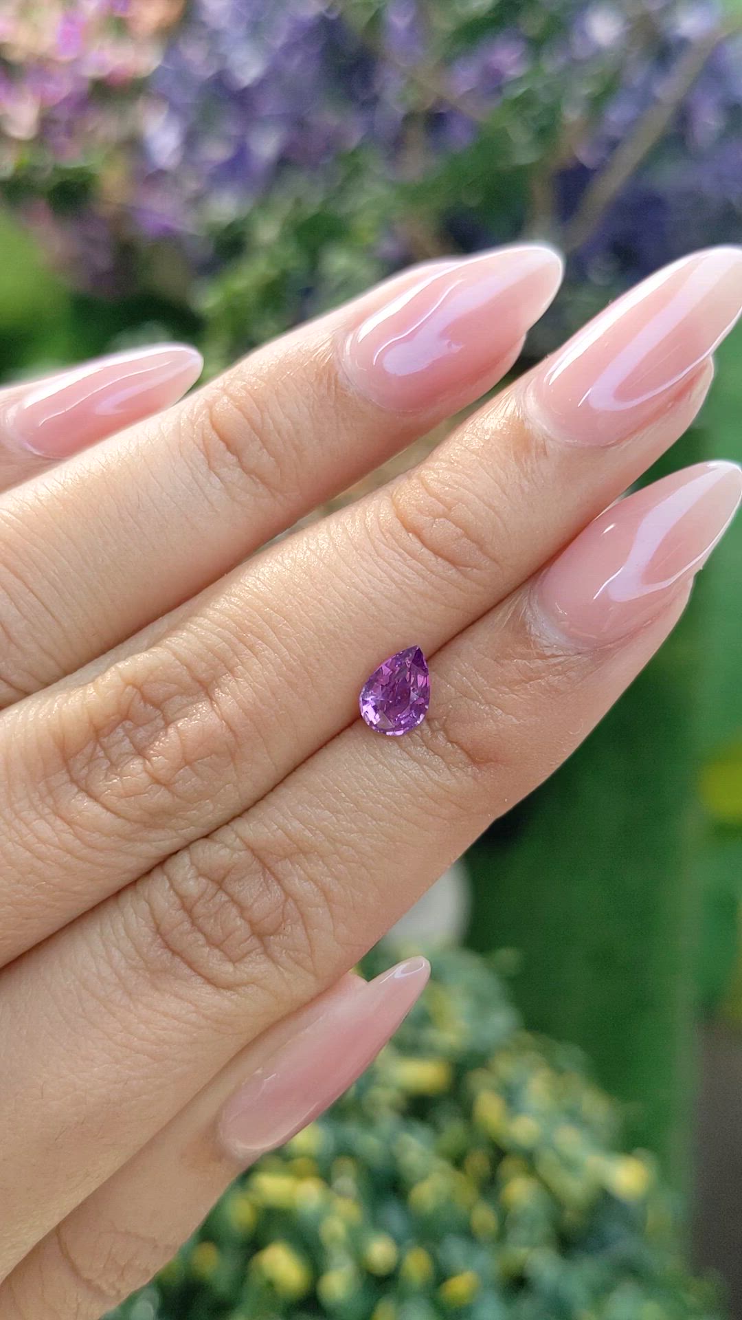 0.84 Ct. Purple Sapphire from Ceylon (Sri Lanka) Size Video