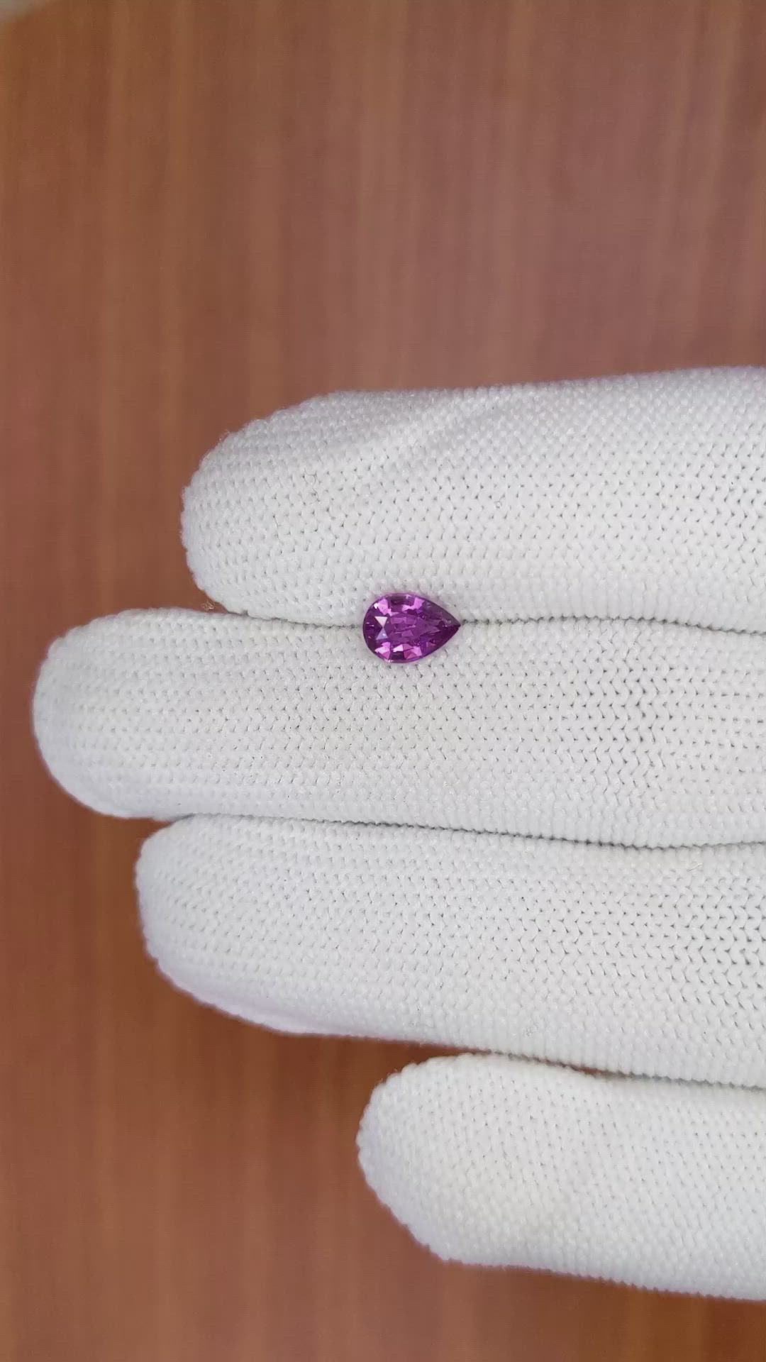 0.84 Ct. Purple Sapphire from Ceylon (Sri Lanka) Size Video