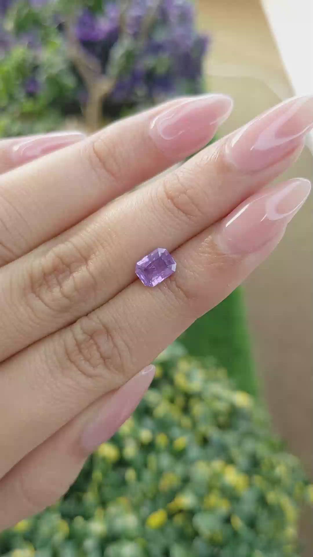 1.33 Ct. Purple Sapphire from Ceylon (Sri Lanka) Size Video