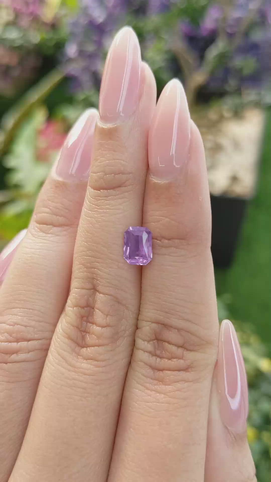 1.33 Ct. Purple Sapphire from Ceylon (Sri Lanka) Size Video