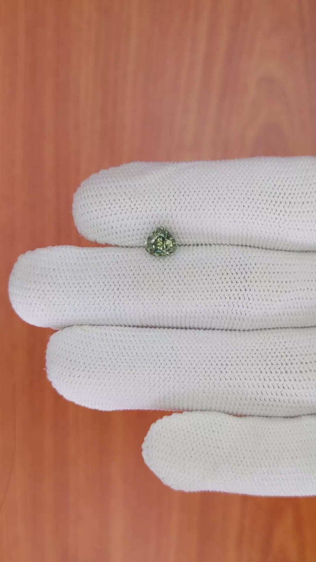 1.15 Ct. Bluish Green Sapphire from Madagascar Size Video