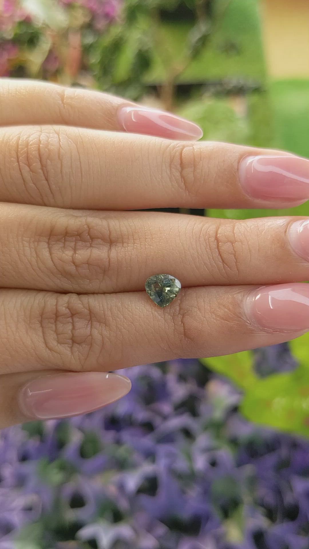 1.15 Ct. Bluish Green Sapphire from Madagascar Size Video