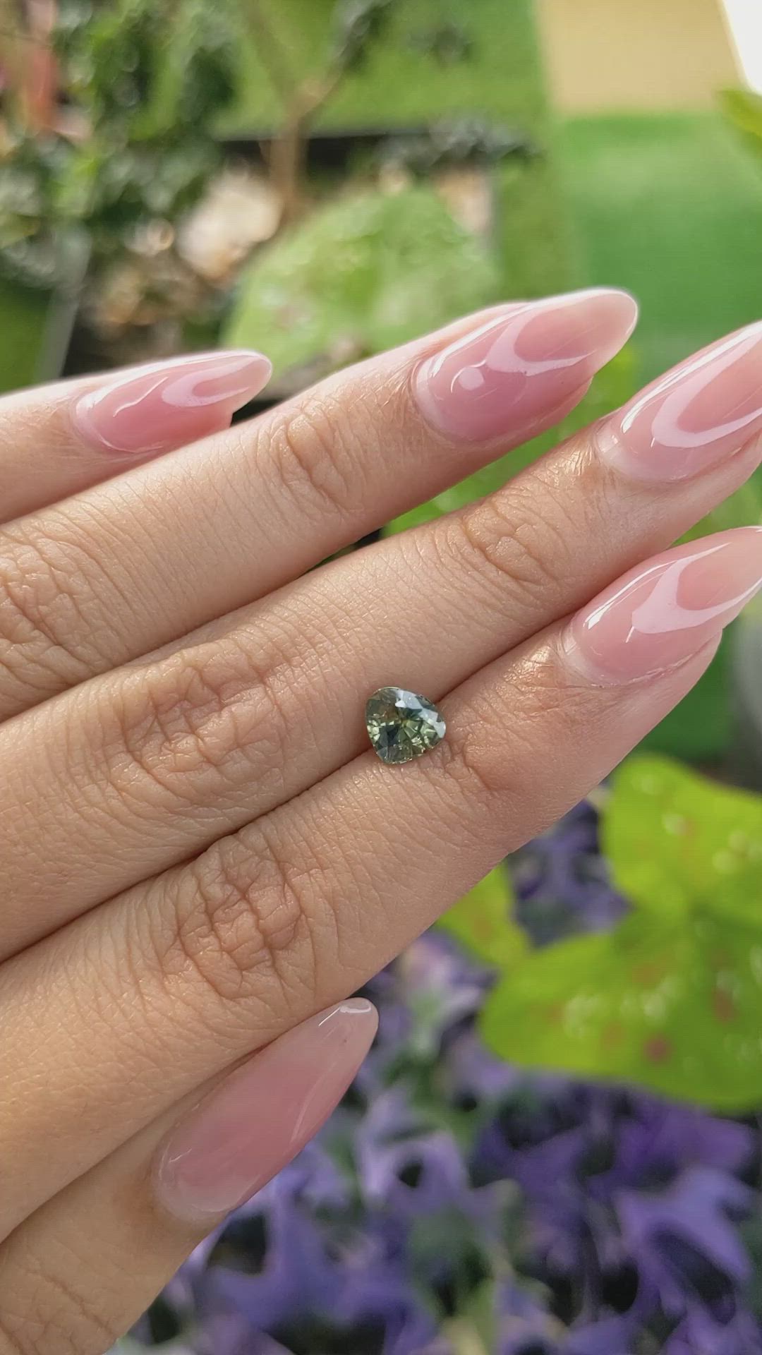 1.15 Ct. Bluish Green Sapphire from Madagascar Size Video