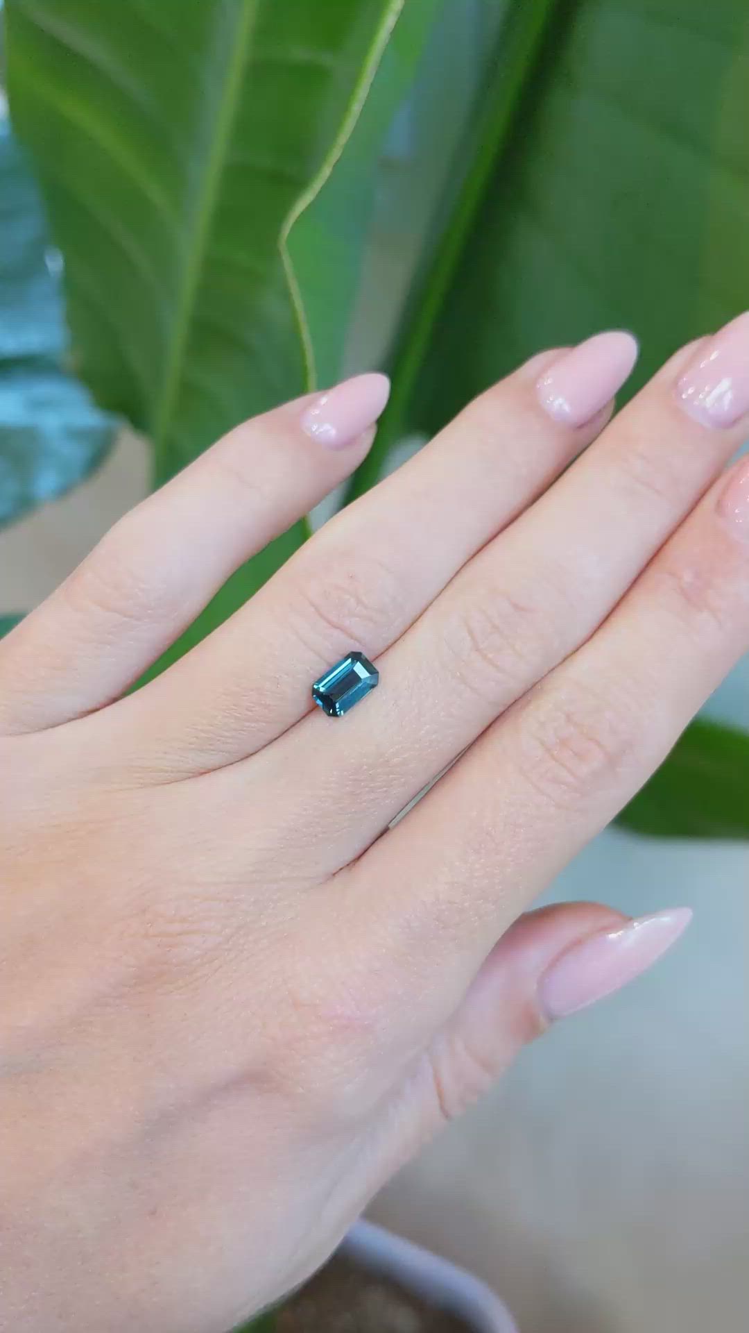 0.92 Ct. Bluish Green Sapphire from Madagascar Size Video