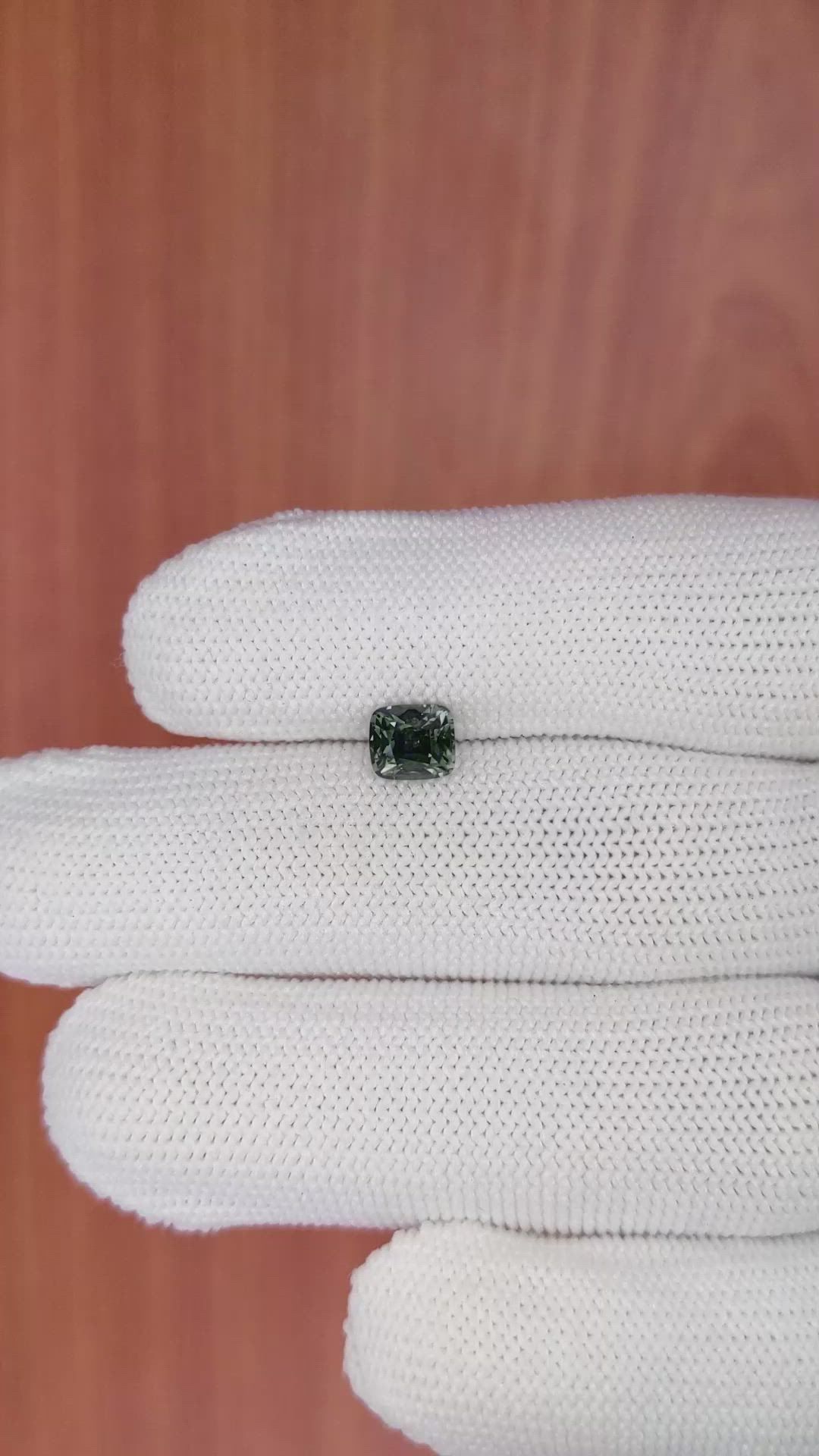 1.14 Ct. Bluish Green Sapphire from Madagascar Size Video