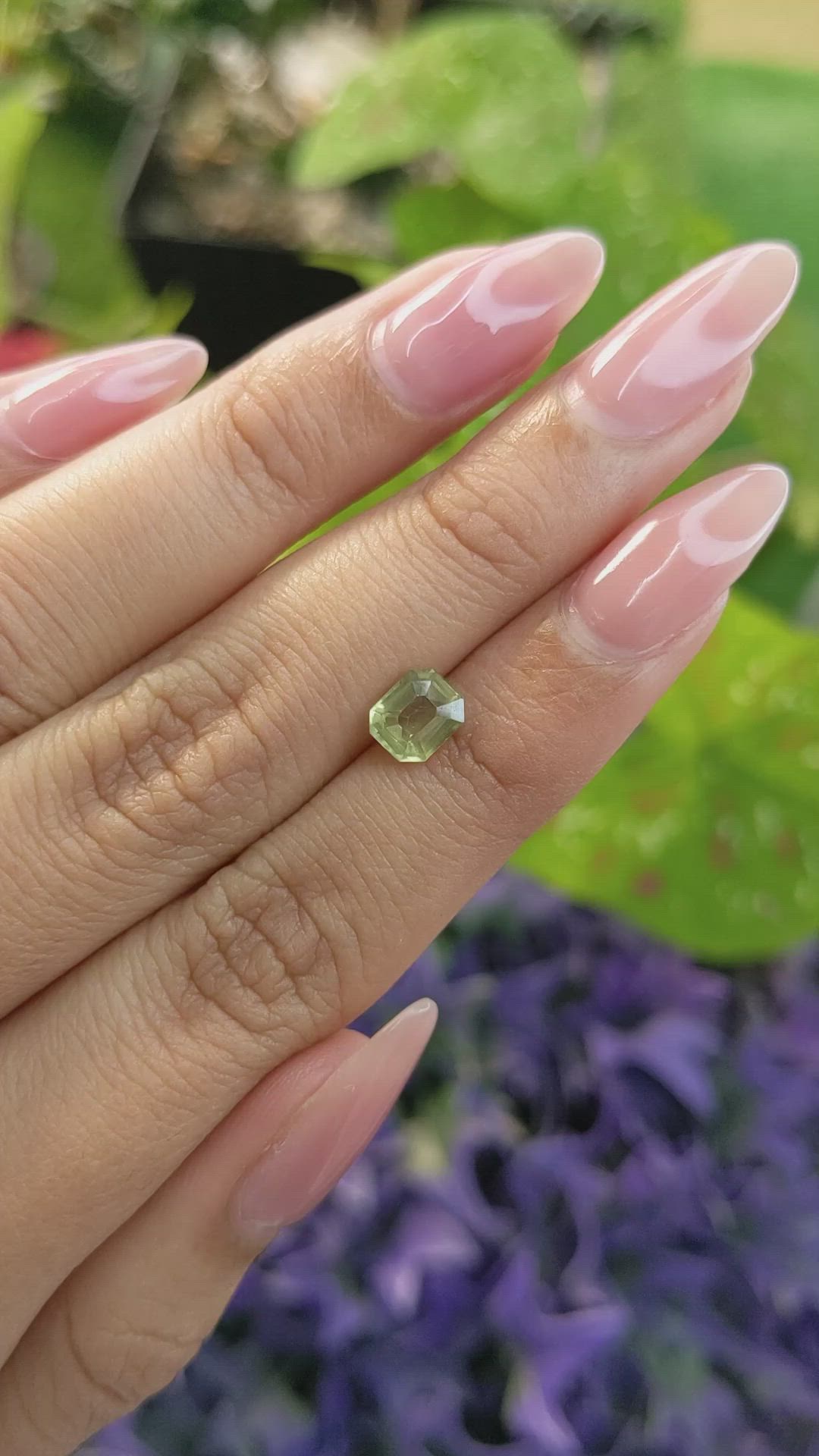 1.23 Ct. Yellowish Green Sapphire from Madagascar Size Video