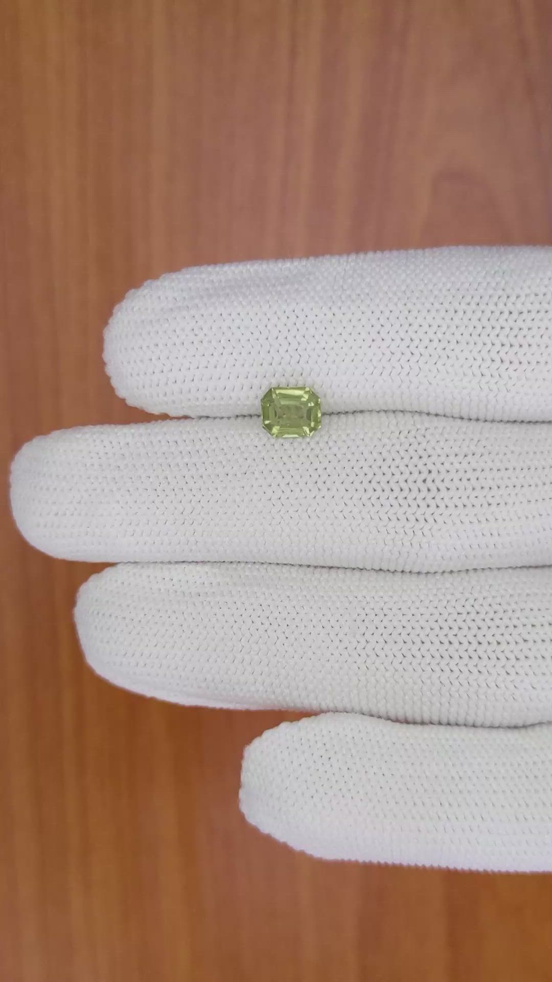 1.23 Ct. Yellowish Green Sapphire from Madagascar Size Video