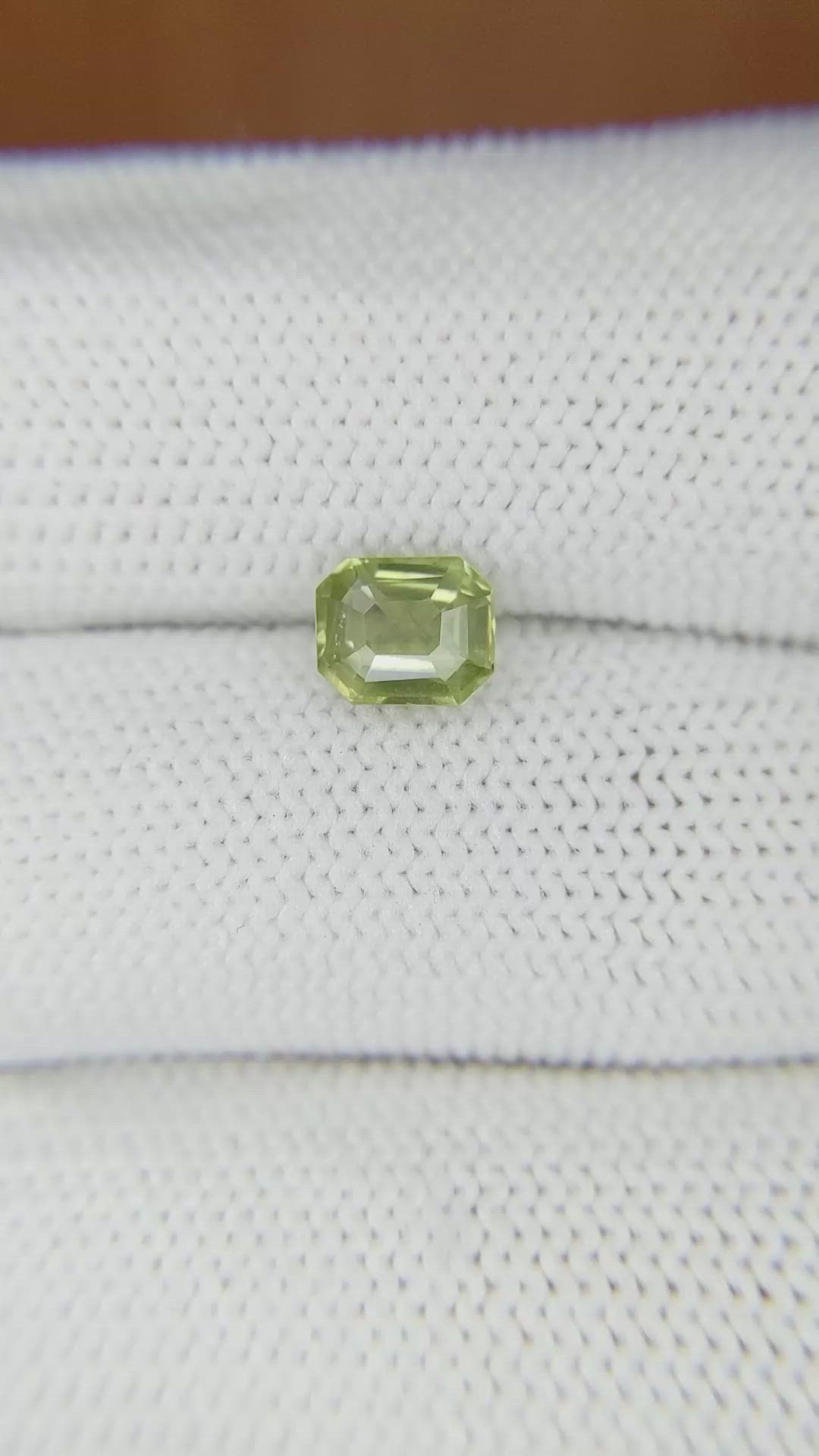1.23 Ct. Yellowish Green Sapphire from Madagascar Size Video