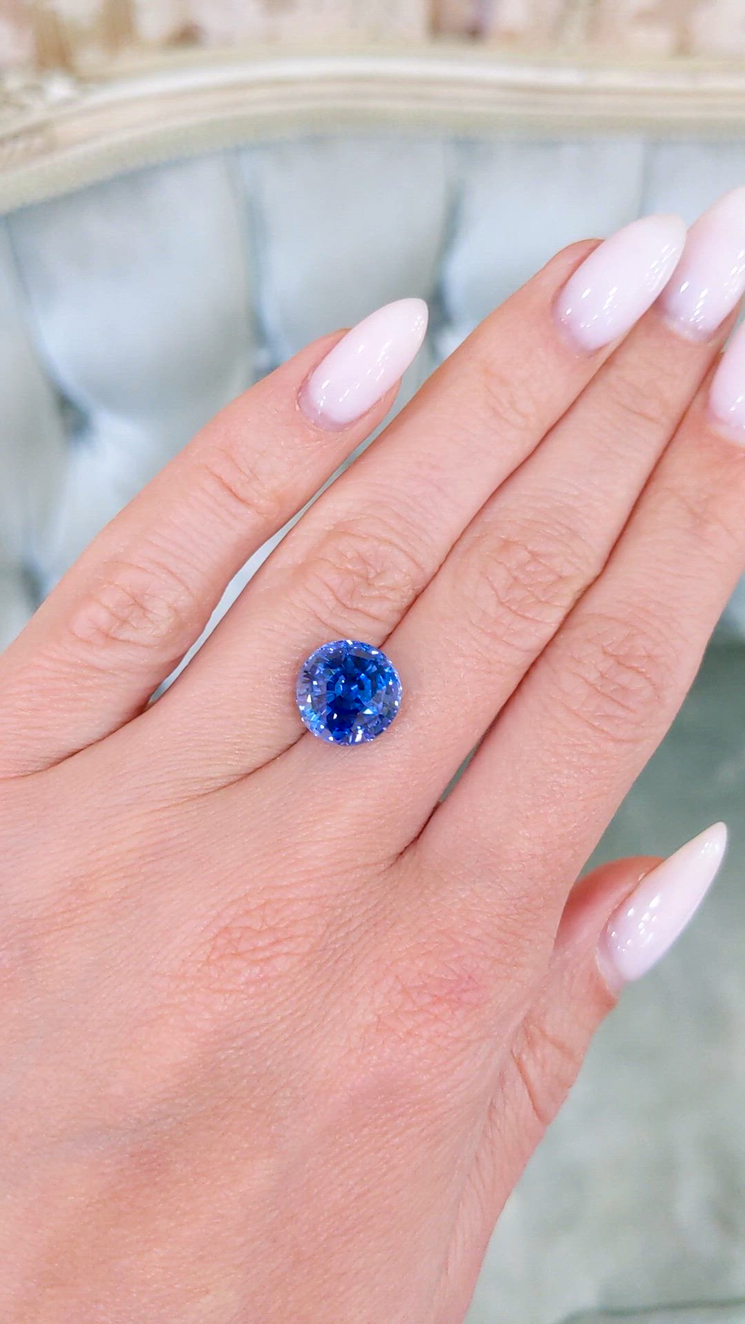 6.15 Ct. Blue Sapphire from Ceylon (Sri Lanka) Size Video